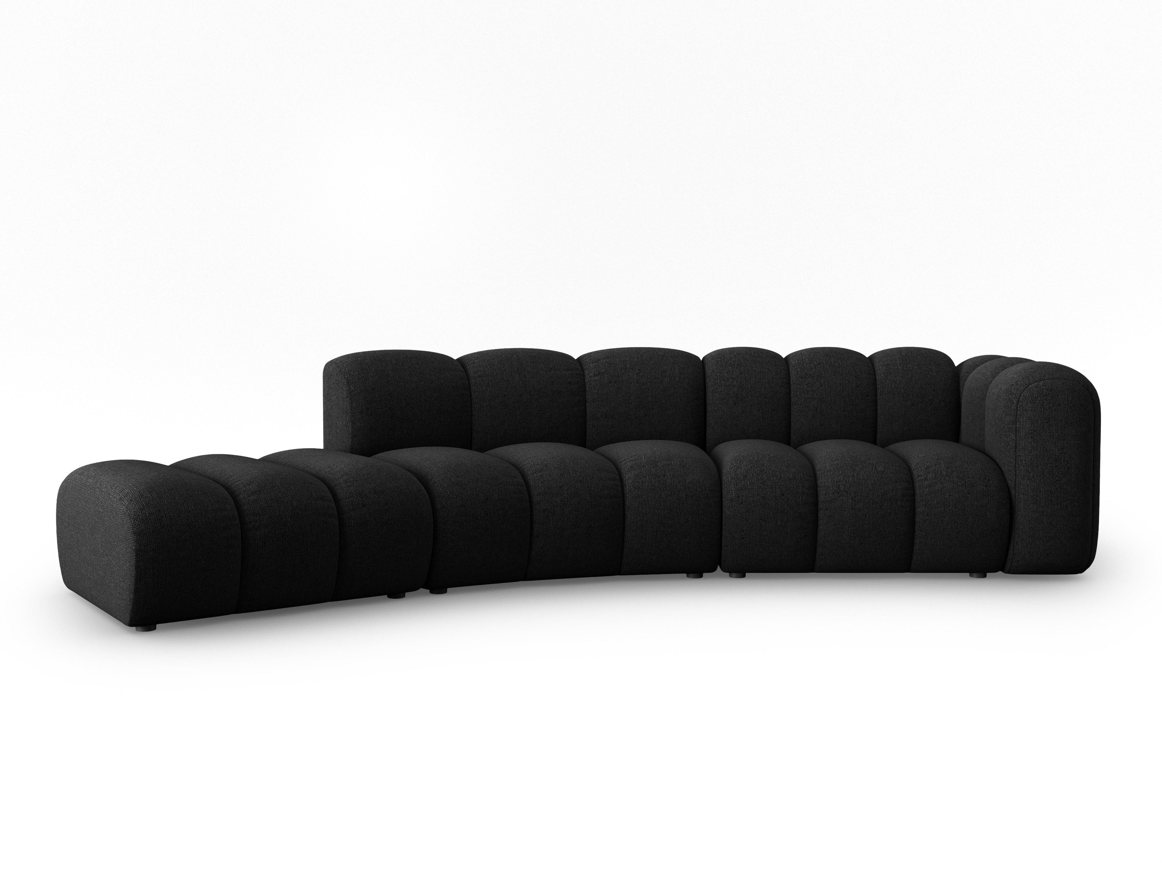 Sofa 5-osobowa lewostronna SKYLER czarny szenil Interieurs 86 Eye on Design
