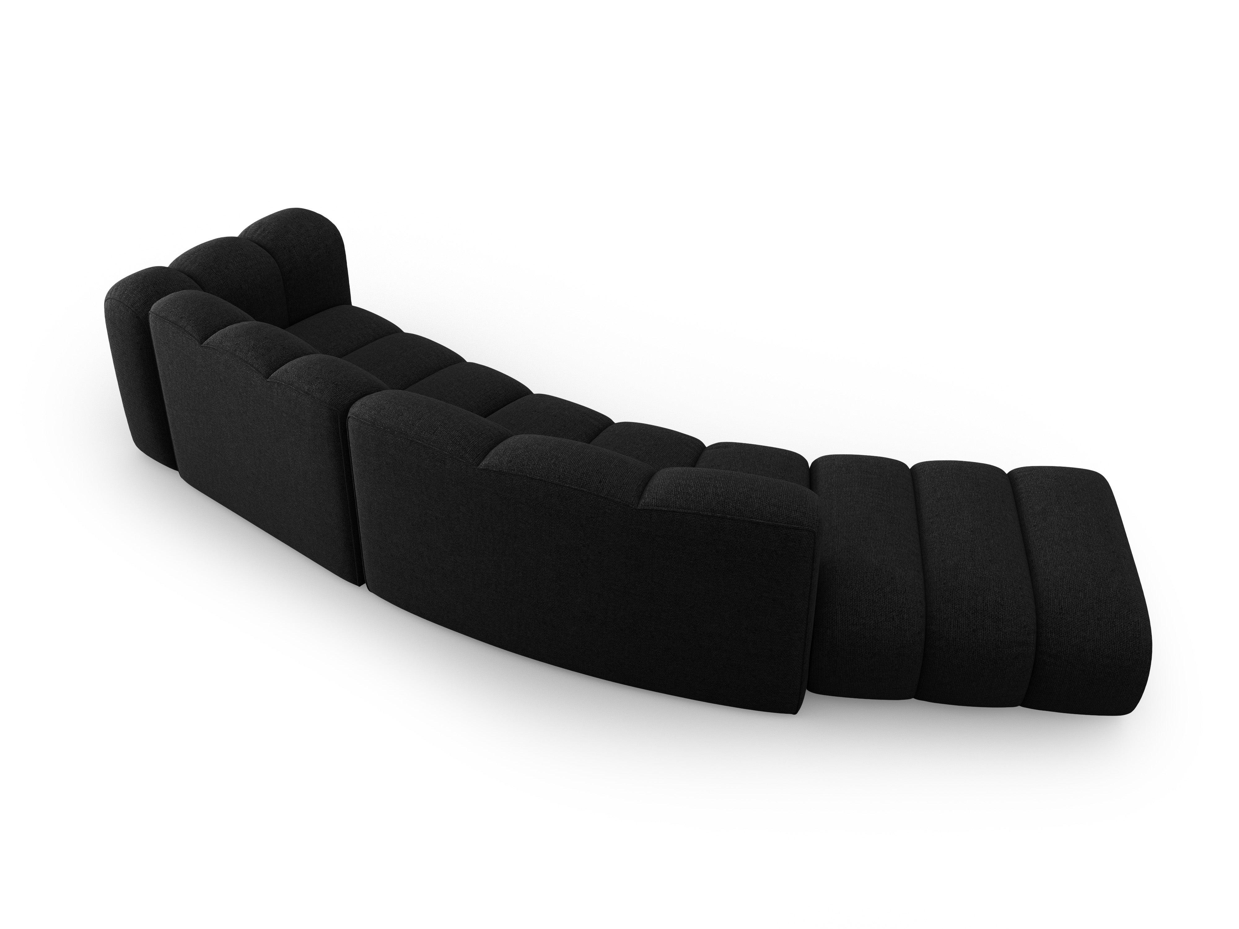 Sofa 5-osobowa lewostronna SKYLER czarny szenil Interieurs 86 Eye on Design