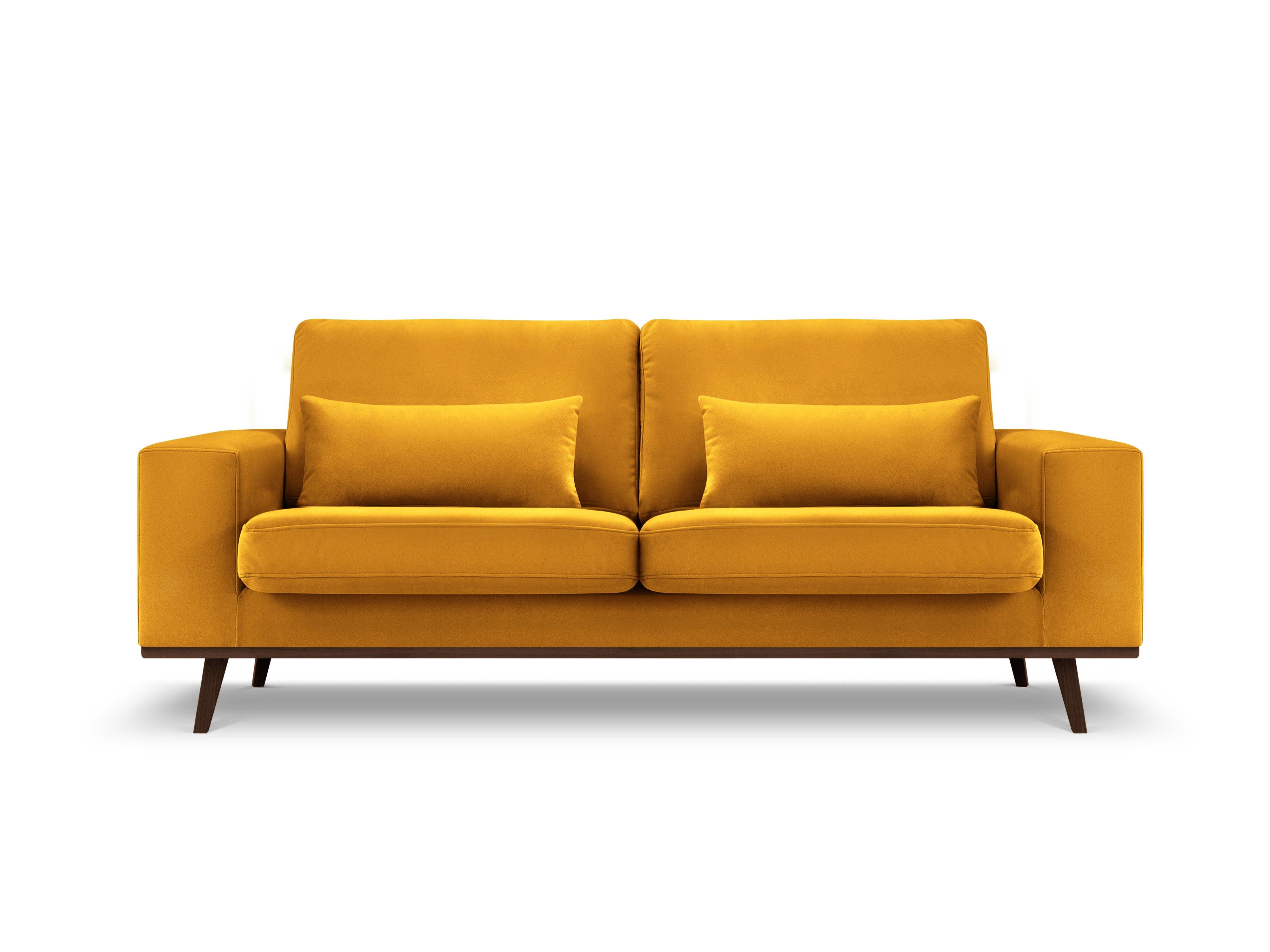 Sofa aksamitna 2-osobowa HEBE żółty Mazzini Sofas Eye on Design