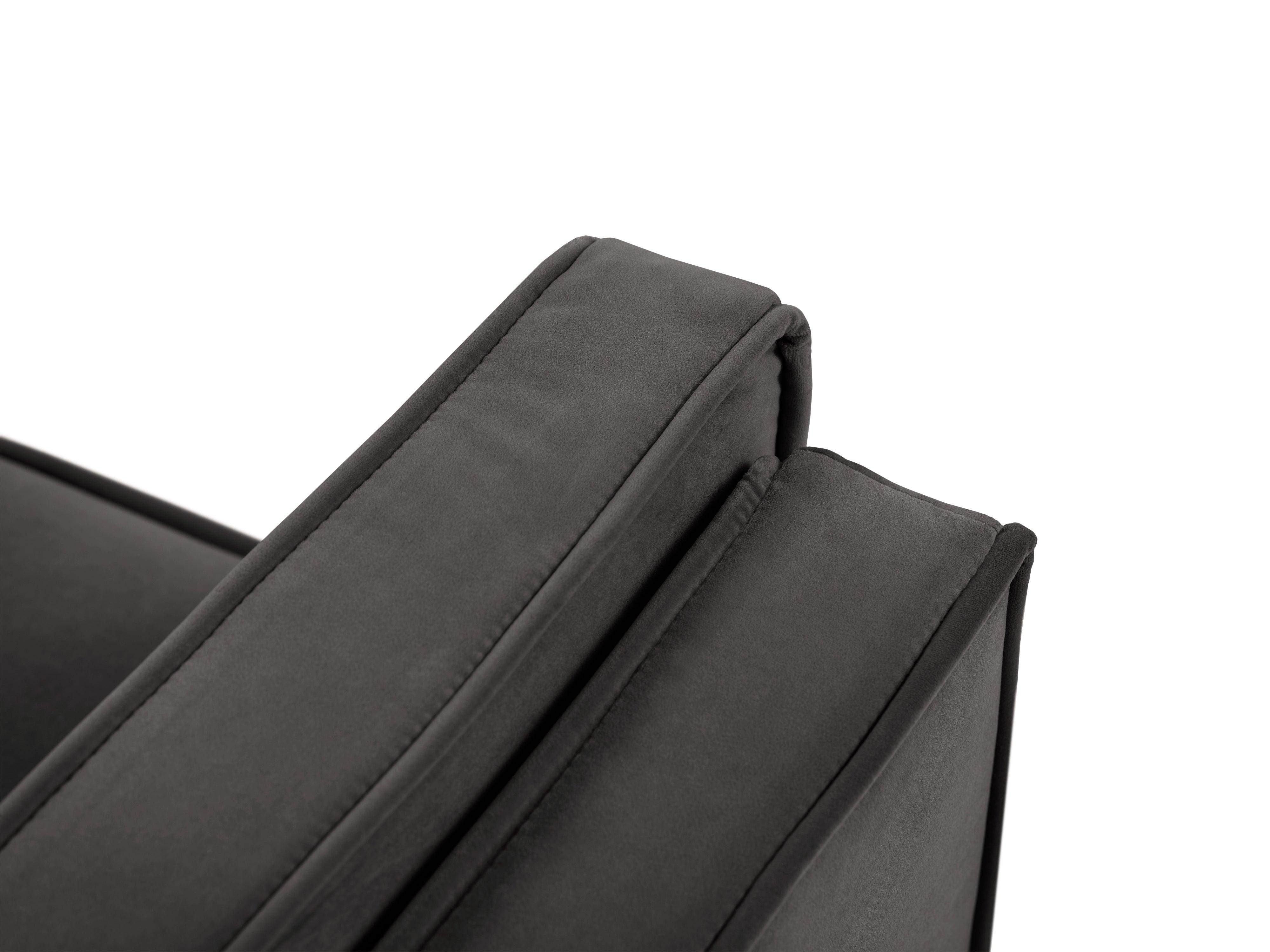 Sofa aksamitna 2-osobowa LUIS ciemnoszary ze złotą podstawą Milo Casa Eye on Design