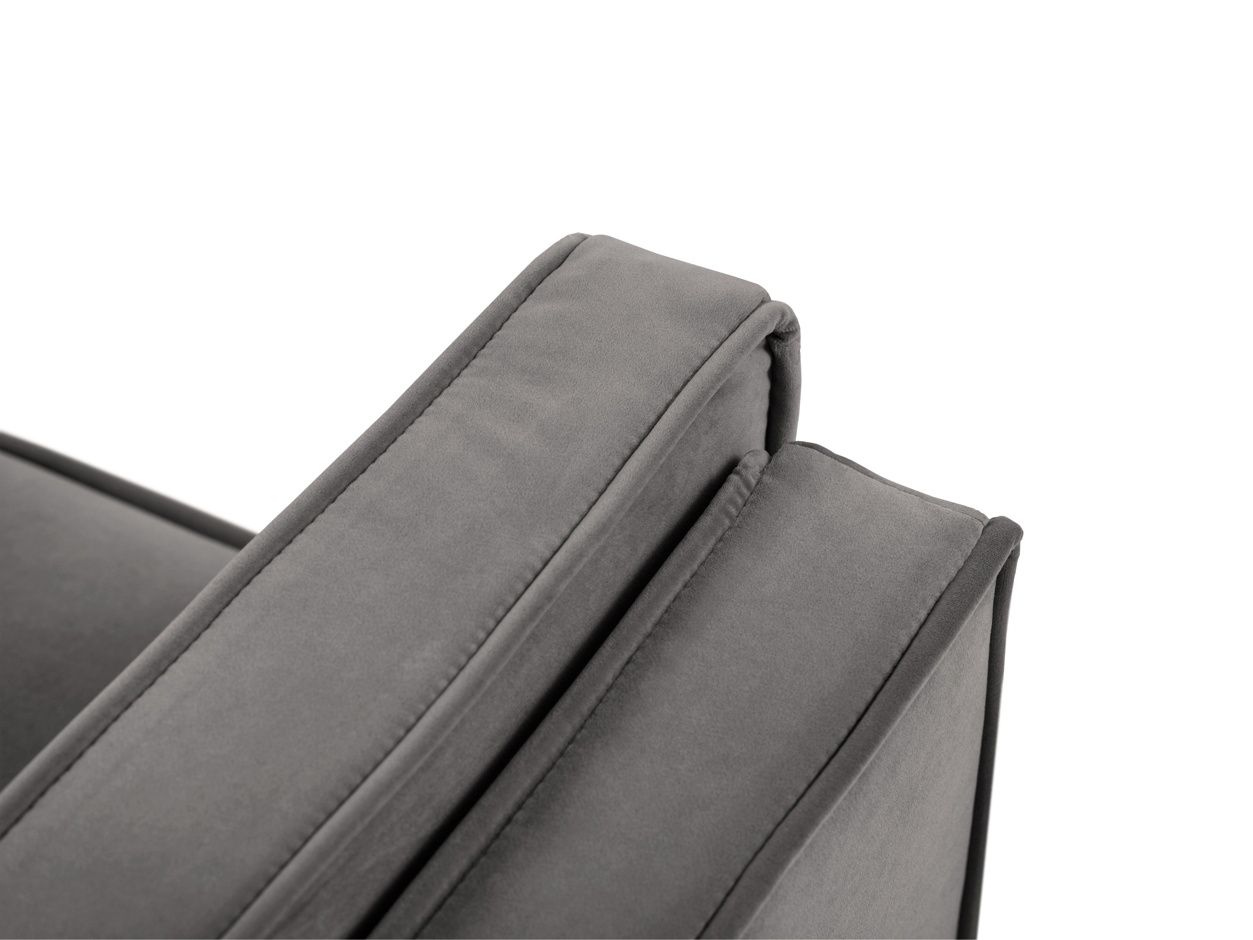 Sofa aksamitna 2-osobowa LUIS jasnoszary z czarną podstawą Milo Casa Eye on Design