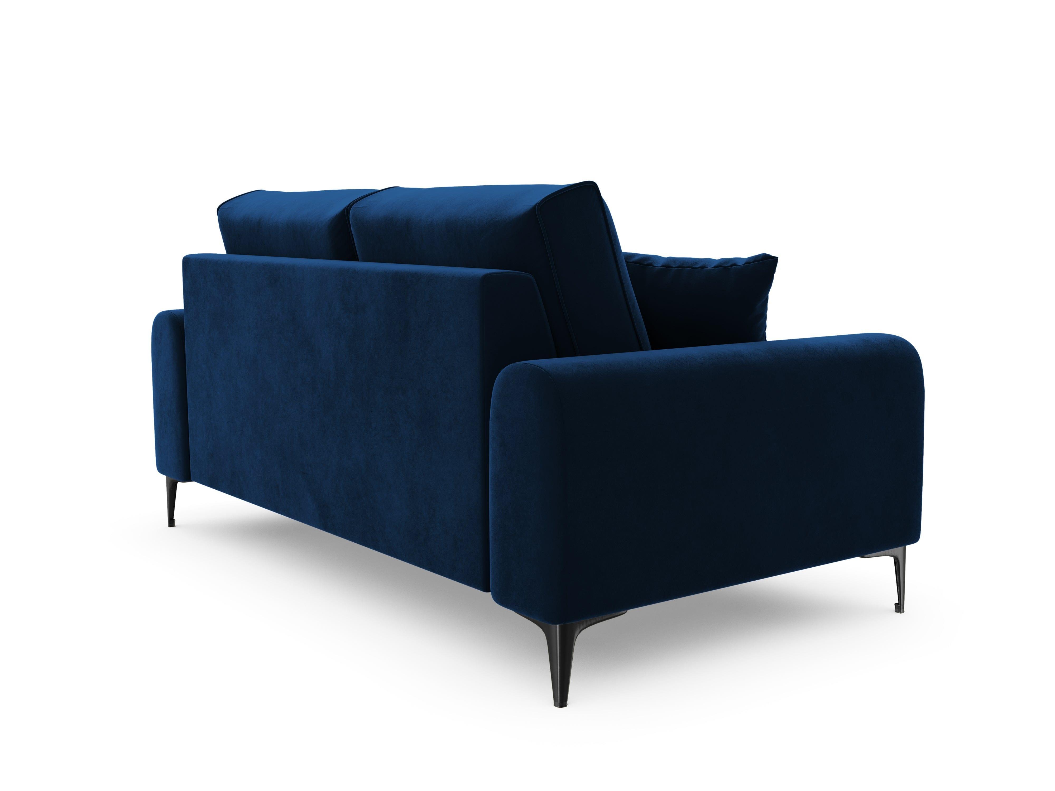 Sofa aksamitna 2-osobowa MADARA królewski niebieski z czarną podstawą Mazzini Sofas Eye on Design