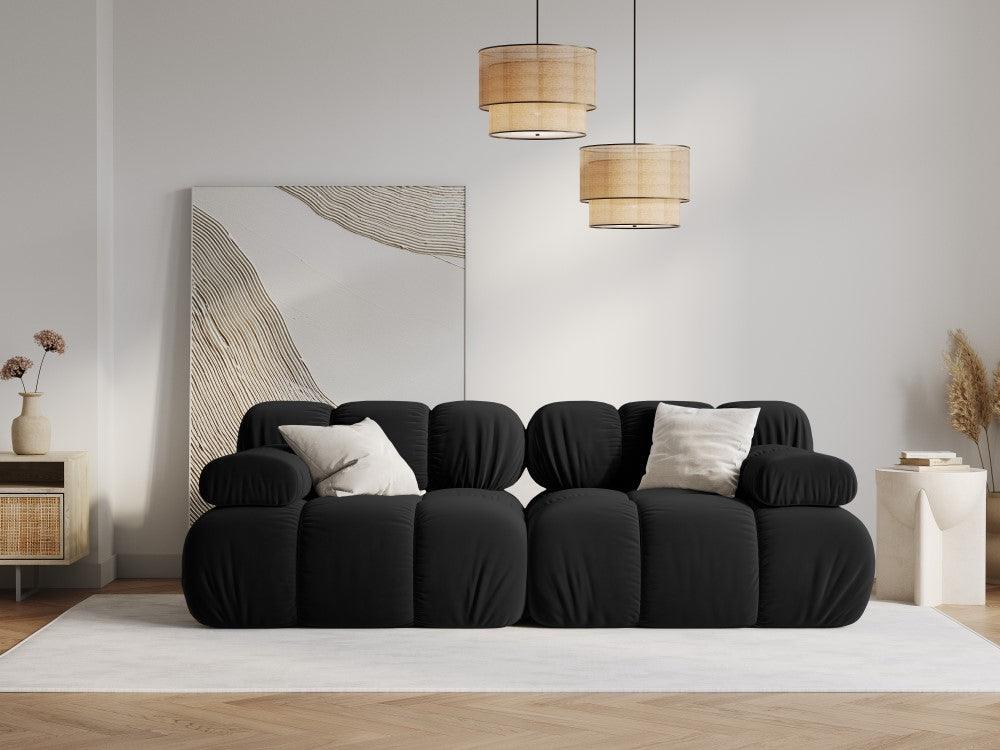 Sofa aksamitna 2-osobowa TROPEA czarny Milo Casa Eye on Design