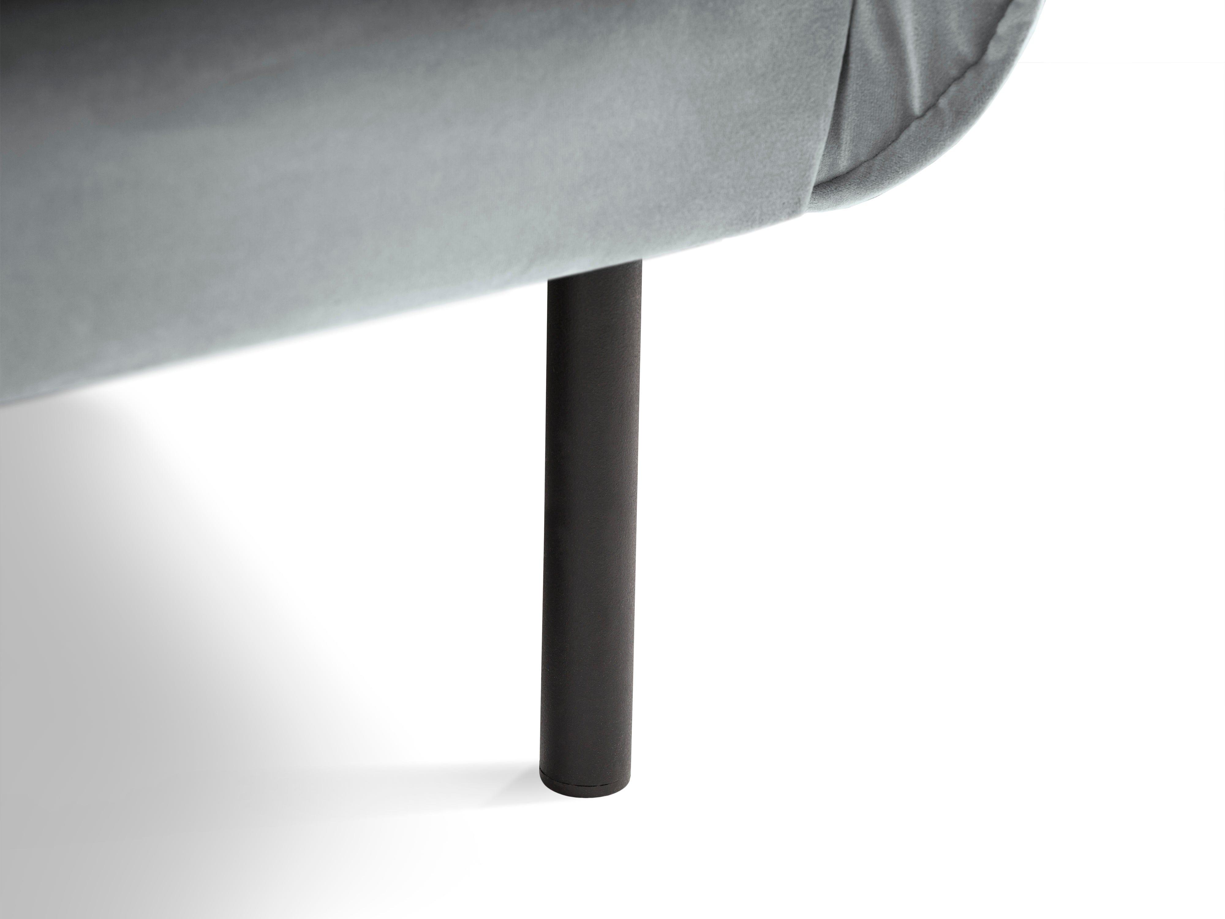 Sofa aksamitna 2-osobowa VIENNA jasnoszary z czarną podstawą Cosmopolitan Design Eye on Design