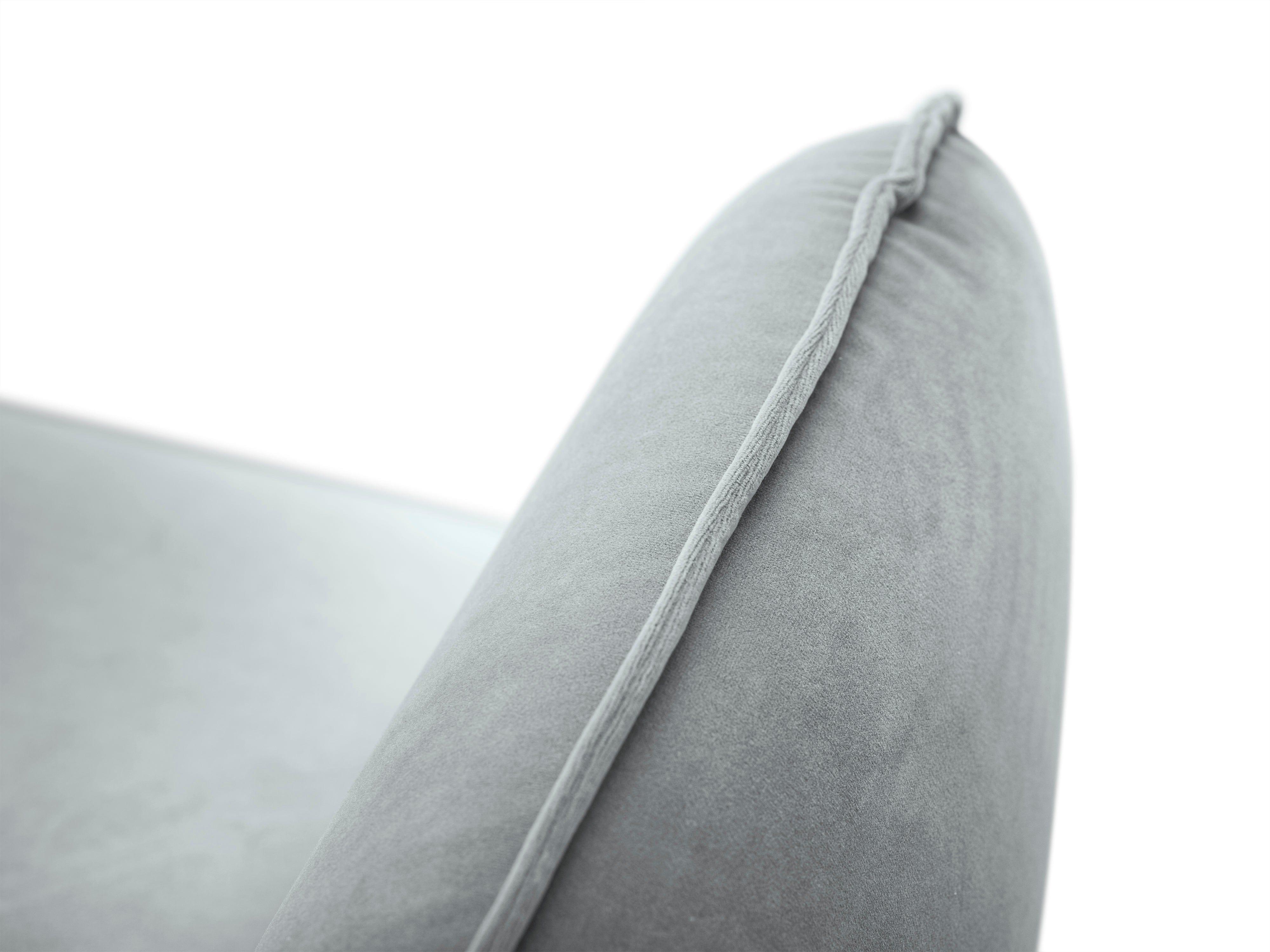 Sofa aksamitna 2-osobowa VIENNA jasnoszary z czarną podstawą Cosmopolitan Design Eye on Design