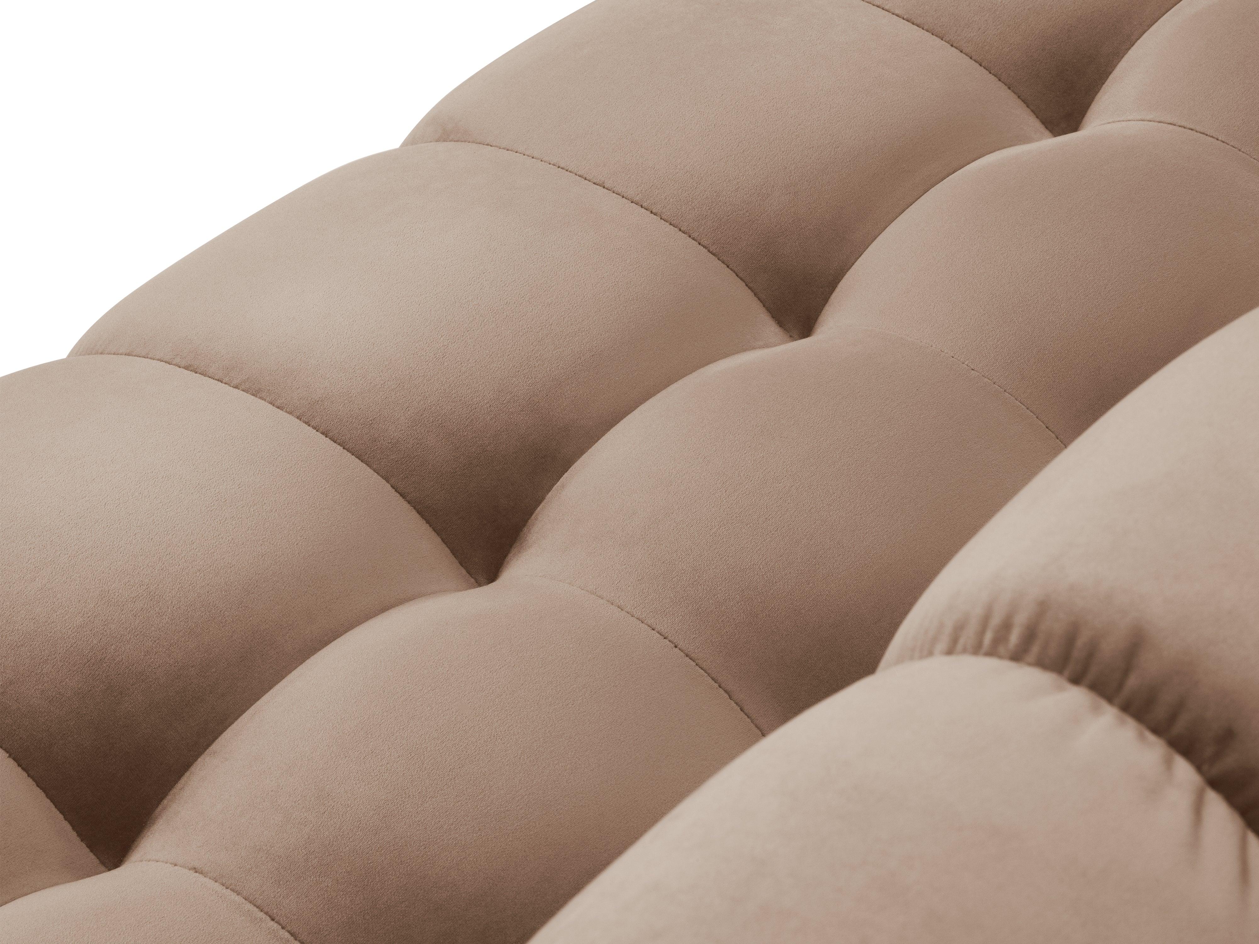 Sofa aksamitna 3-osobowa BALI beżowy ze złotą podstawą Cosmopolitan Design Eye on Design