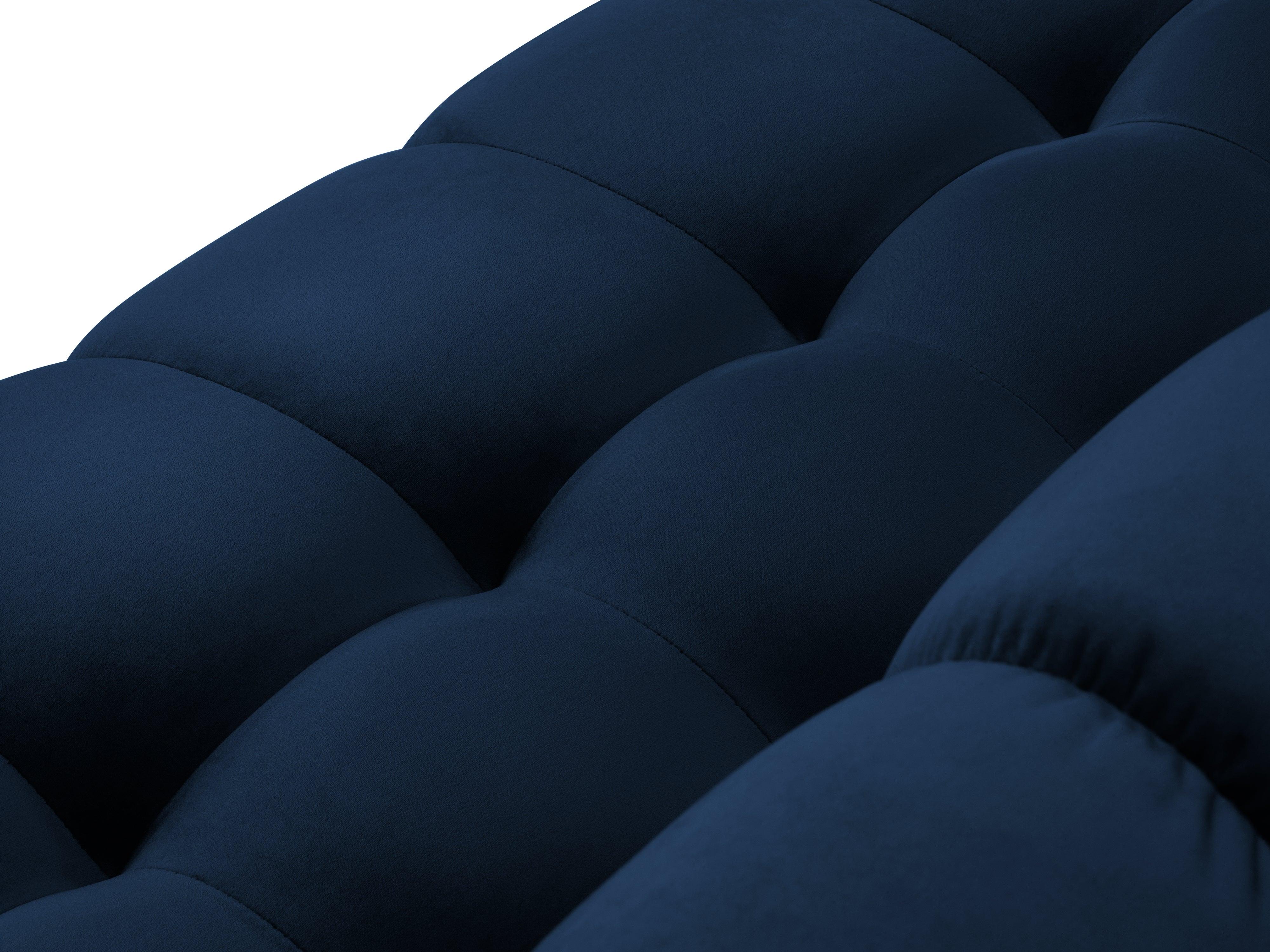 Sofa aksamitna 3-osobowa BALI granat królewski ze złotą podstawą Cosmopolitan Design Eye on Design