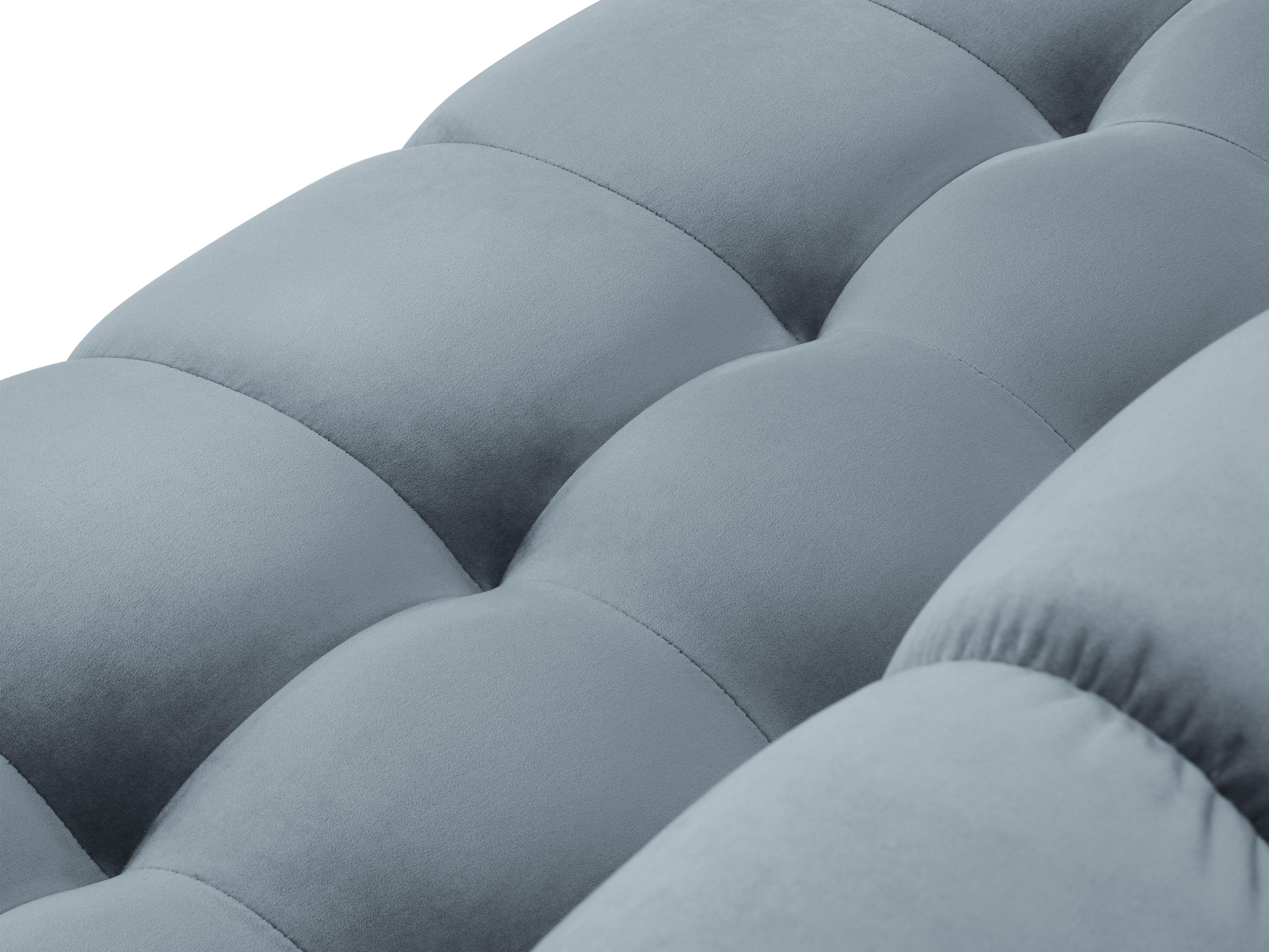 Sofa aksamitna 3-osobowa BALI jasnoniebieski ze złotą podstawą Cosmopolitan Design Eye on Design