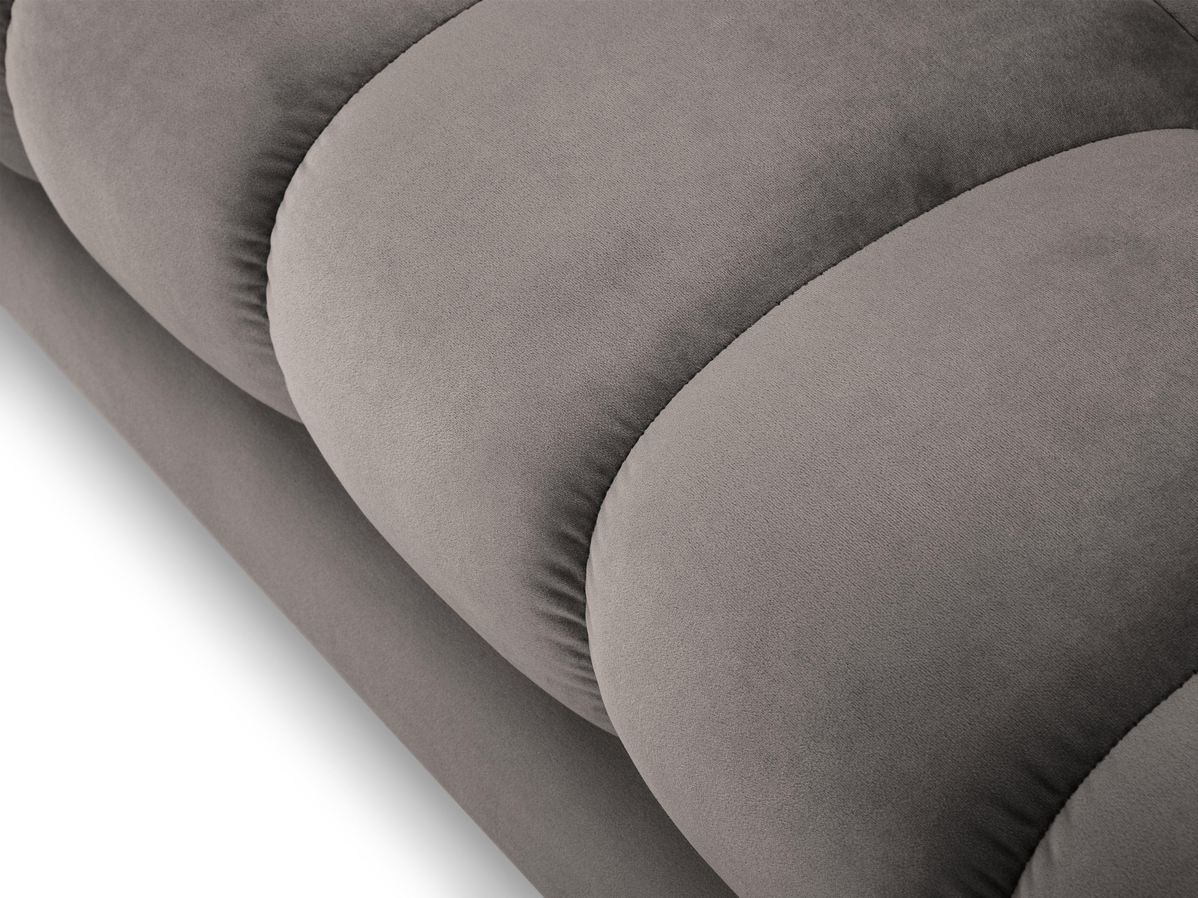 Sofa aksamitna 3-osobowa BALI jasnoszary z czarną podstawą Cosmopolitan Design Eye on Design
