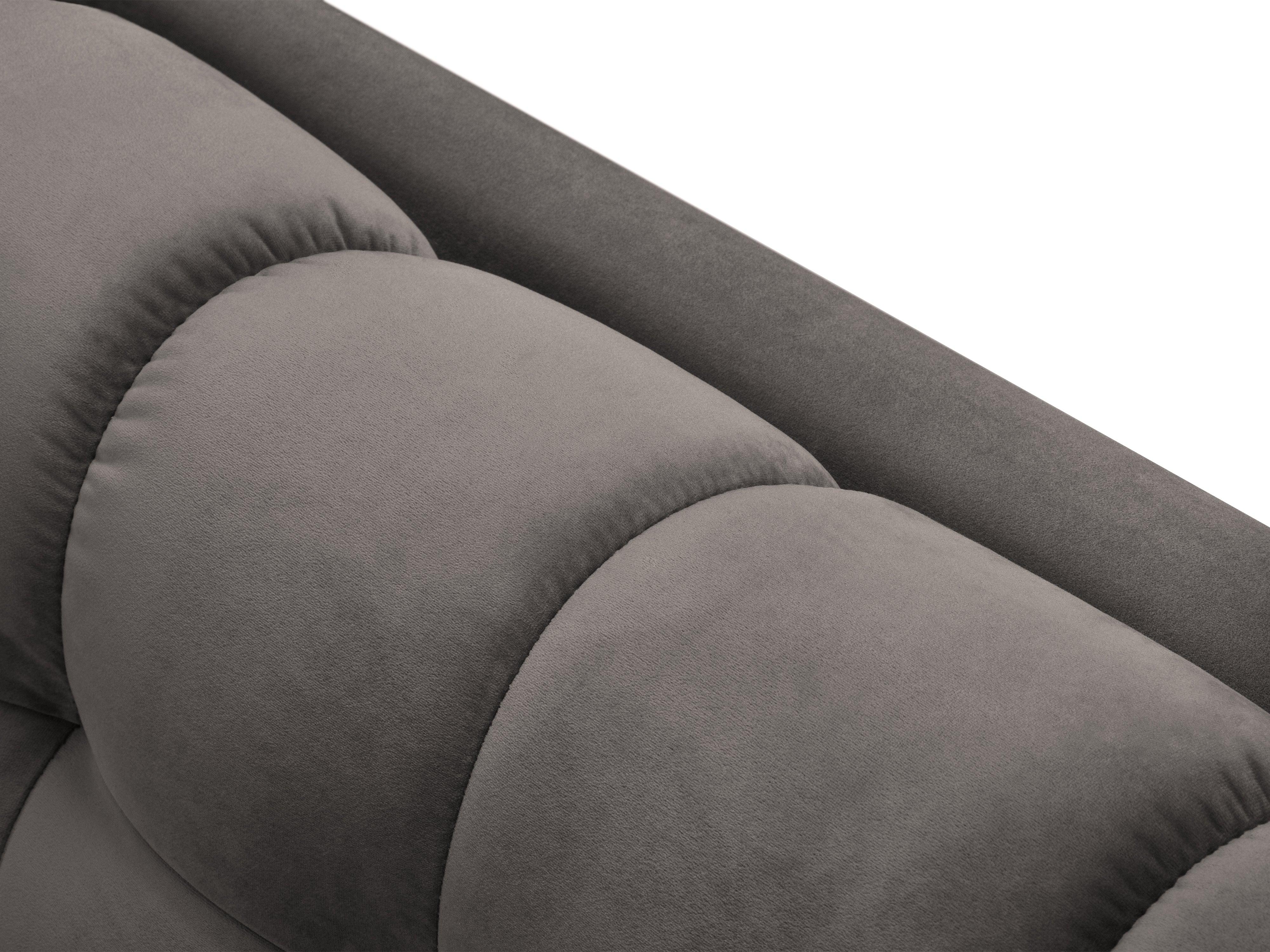 Sofa aksamitna 3-osobowa BALI jasnoszary z czarną podstawą Cosmopolitan Design Eye on Design