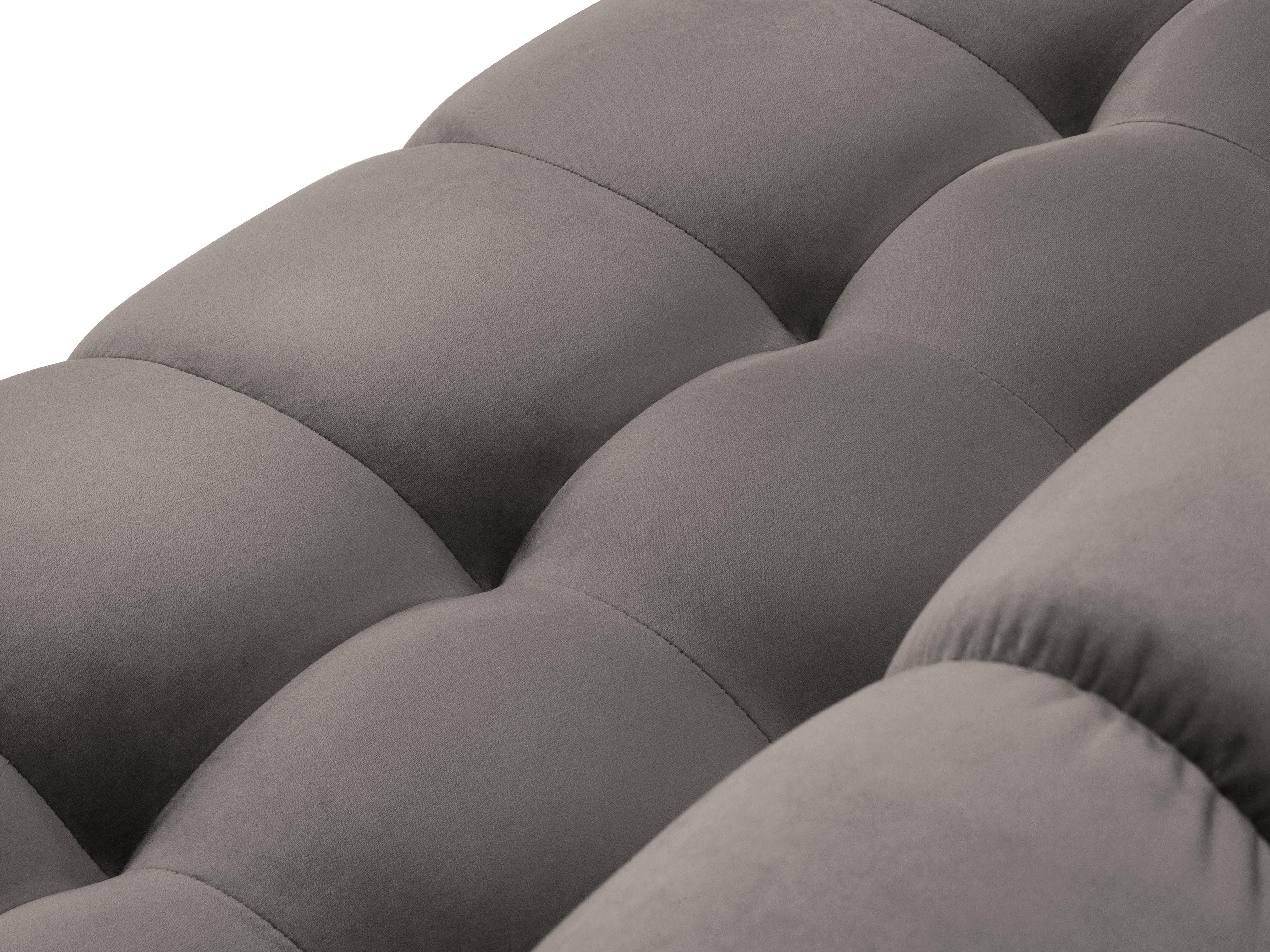 Sofa aksamitna 3-osobowa BALI jasnoszary z czarną podstawą Cosmopolitan Design Eye on Design