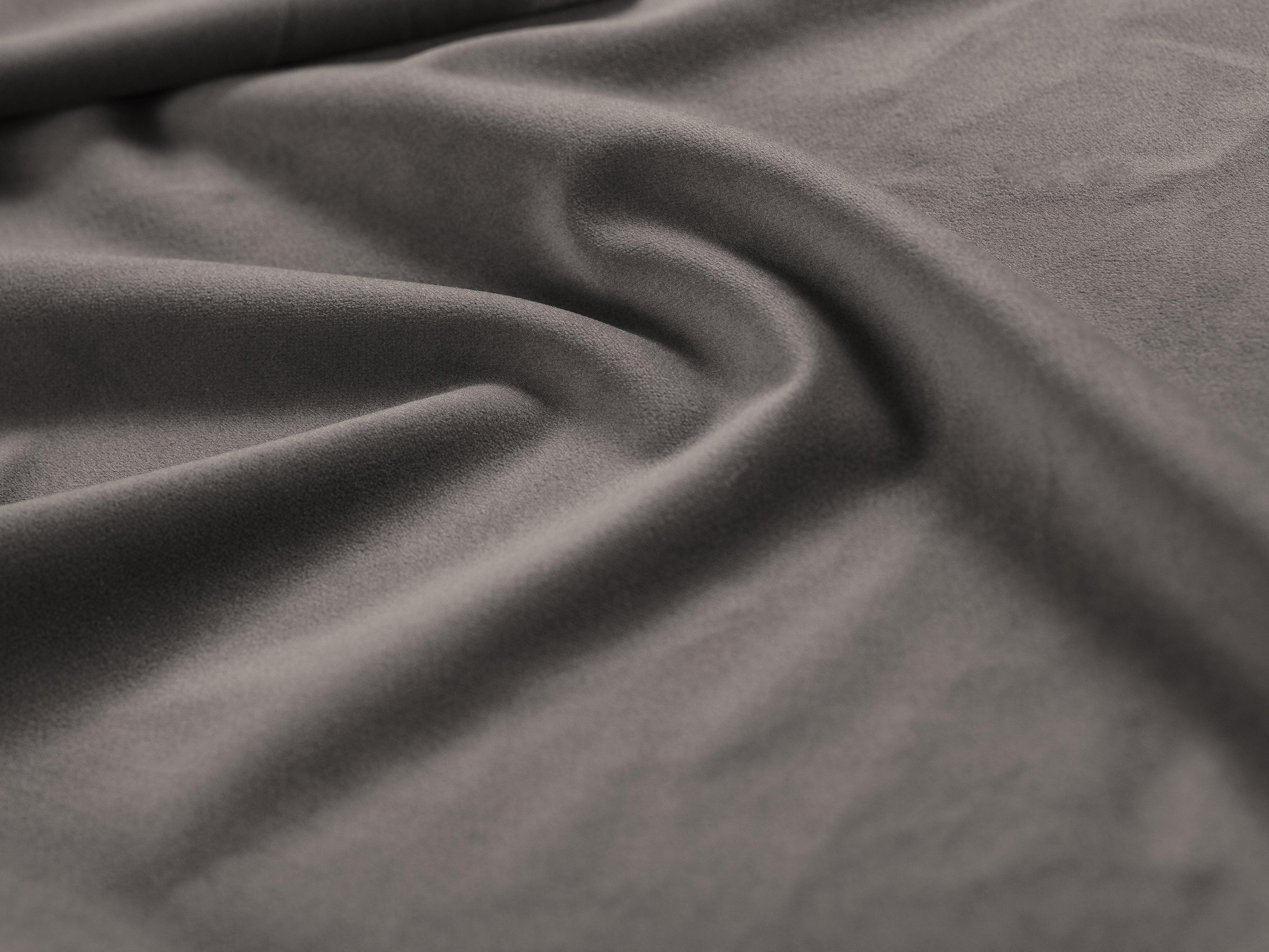 Sofa aksamitna 3-osobowa BALI jasnoszary z czarną podstawą Cosmopolitan Design Eye on Design