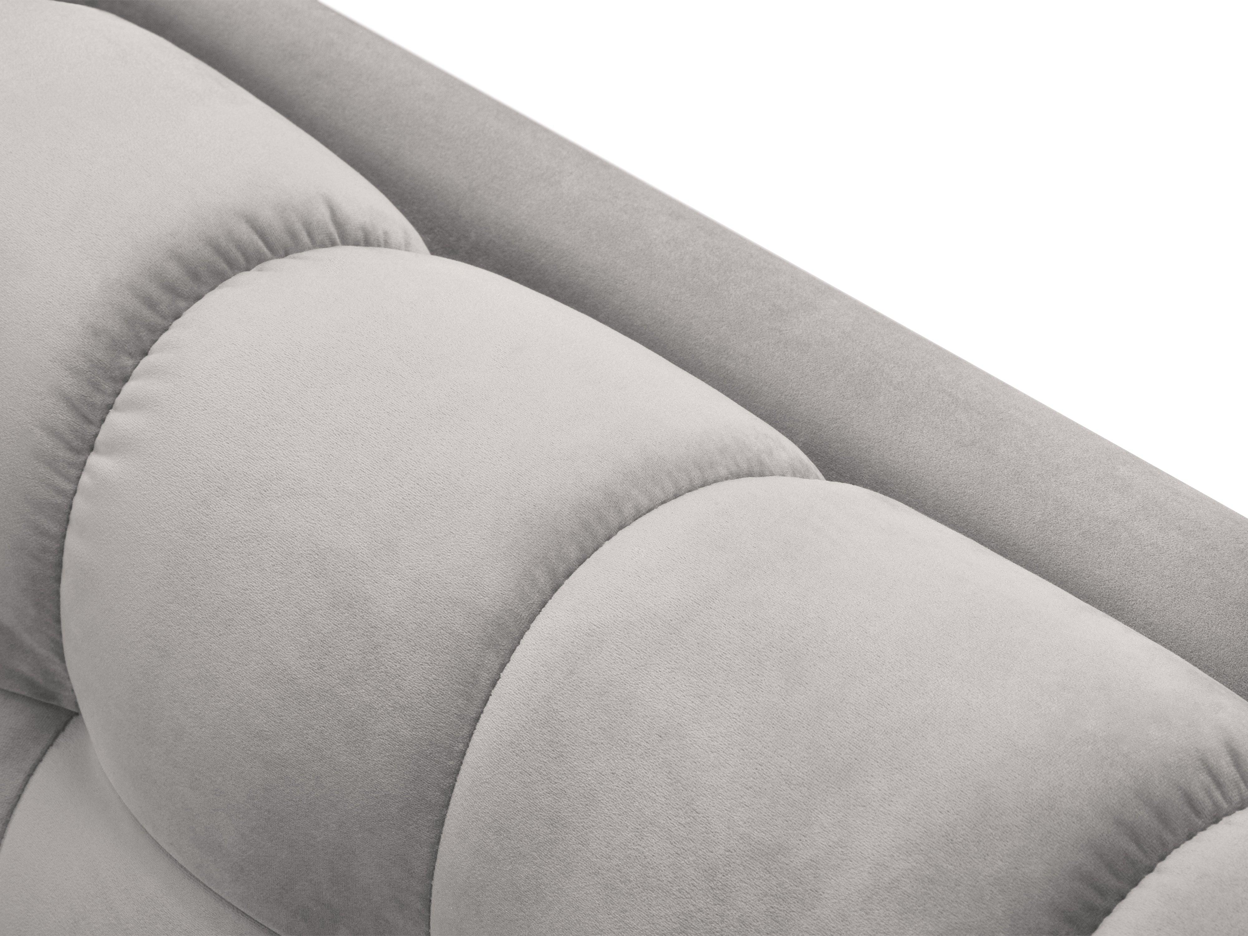 Sofa aksamitna 3-osobowa BALI srebrny z czarną podstawą Cosmopolitan Design Eye on Design