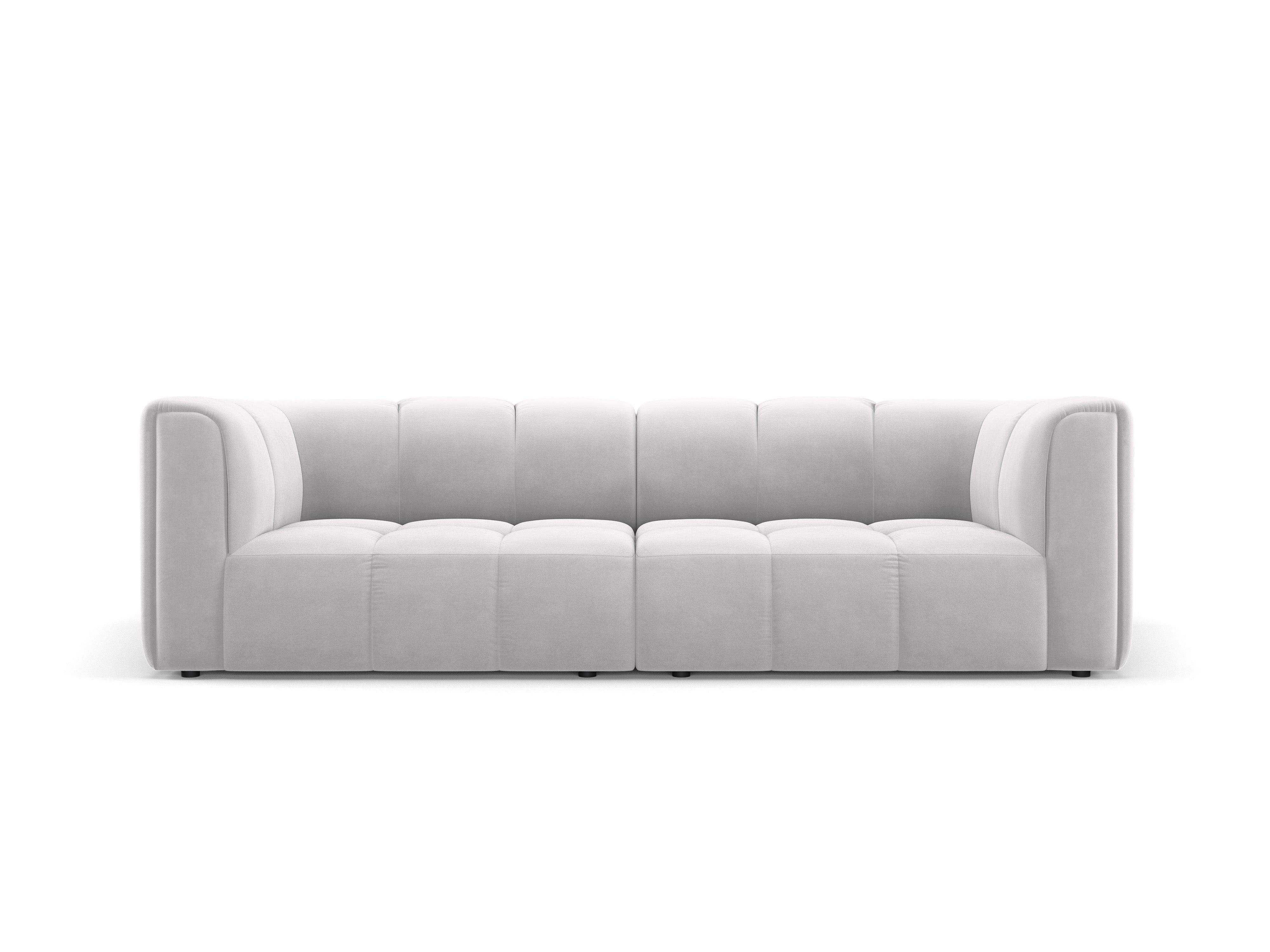 Sofa aksamitna 3-osobowa FRANCESCA srebrny Milo Casa Eye on Design