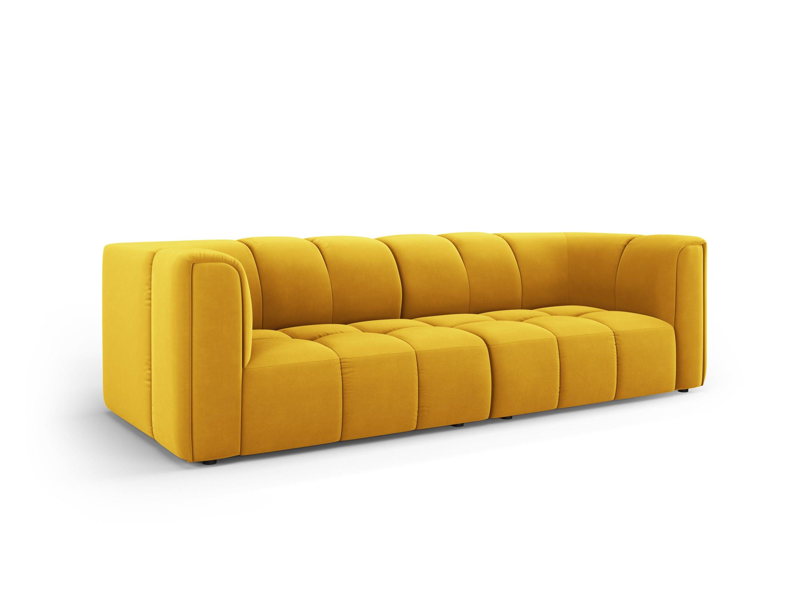 Sofa aksamitna 3-osobowa FRANCESCA żółty Milo Casa Eye on Design