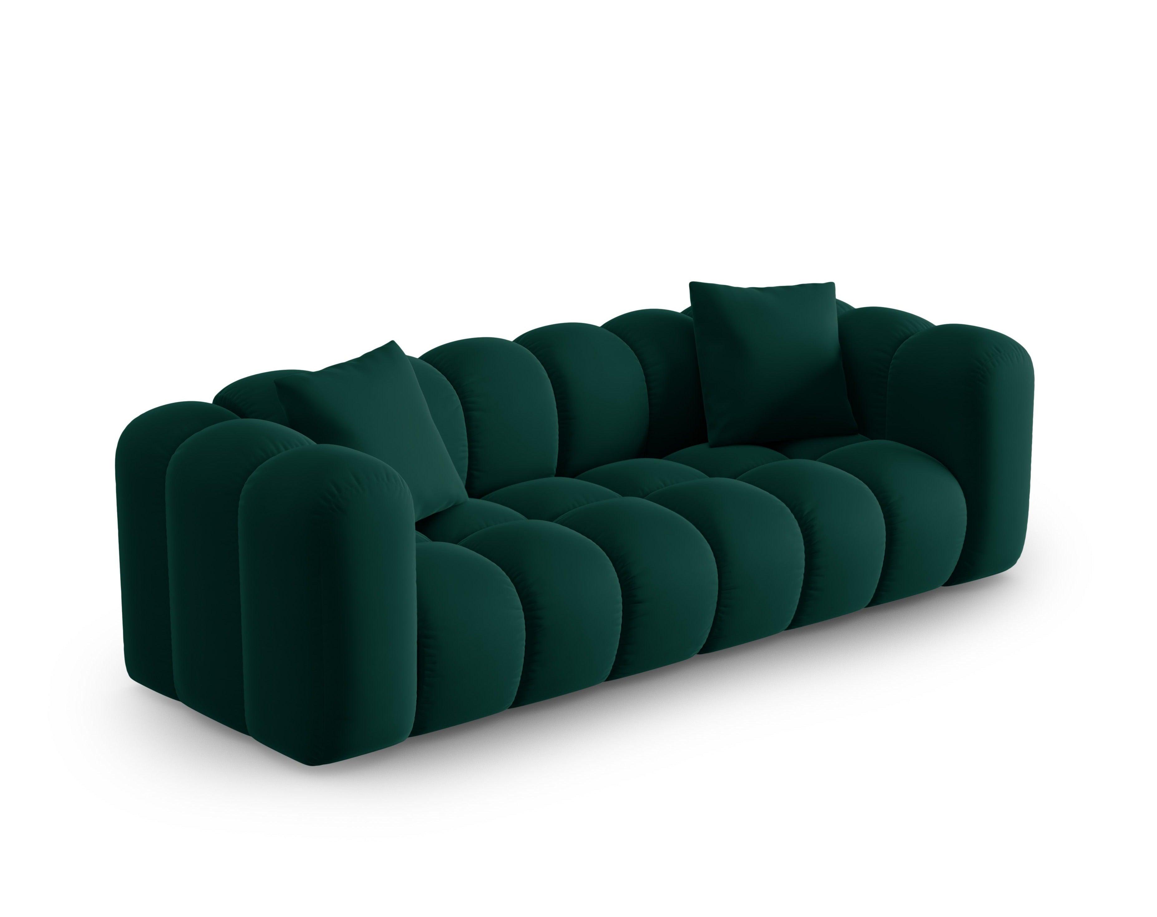 Sofa aksamitna 3-osobowa HALLEY butelkowa zieleń Windsor & Co Eye on Design