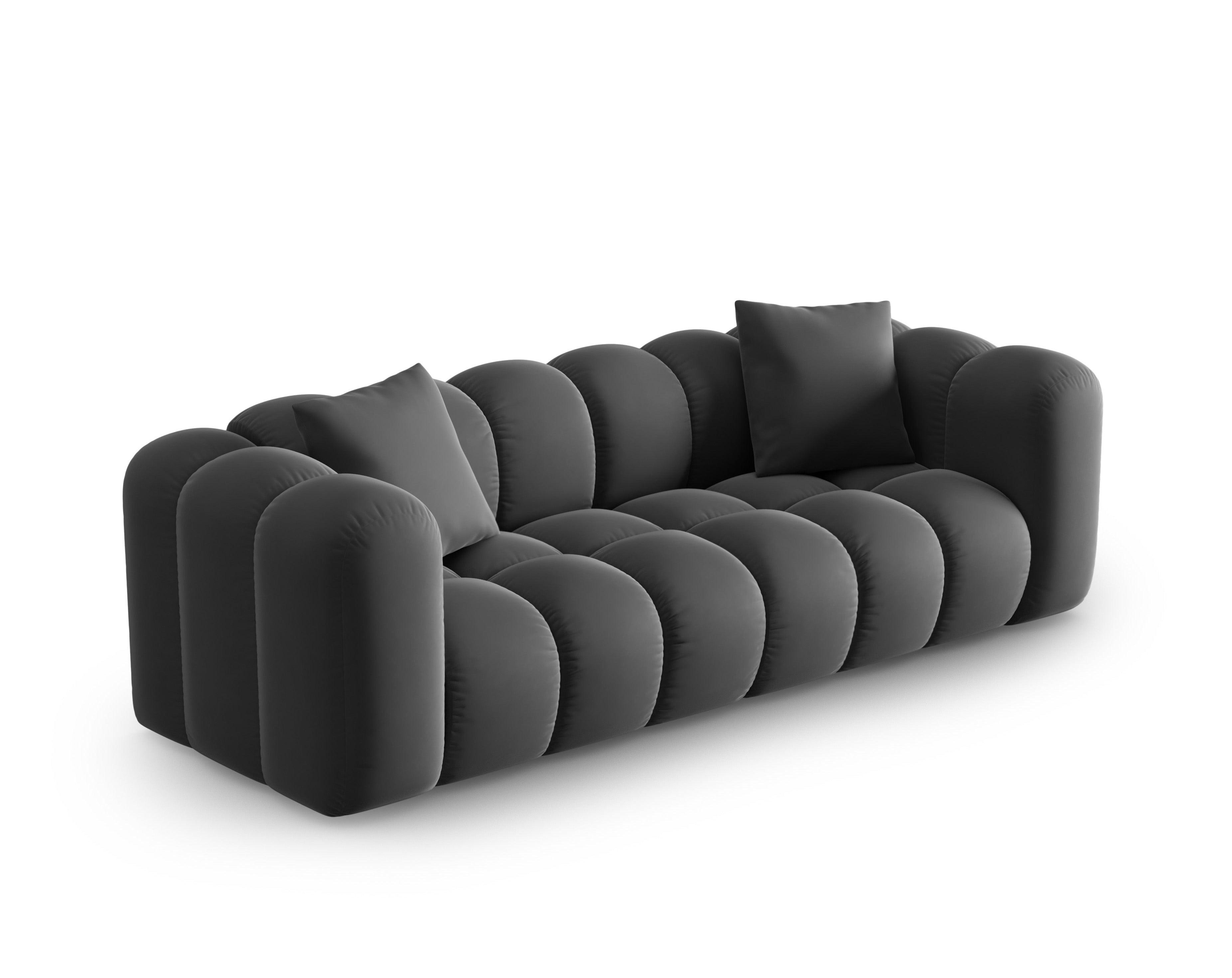 Sofa aksamitna 3-osobowa HALLEY szary Windsor & Co Eye on Design