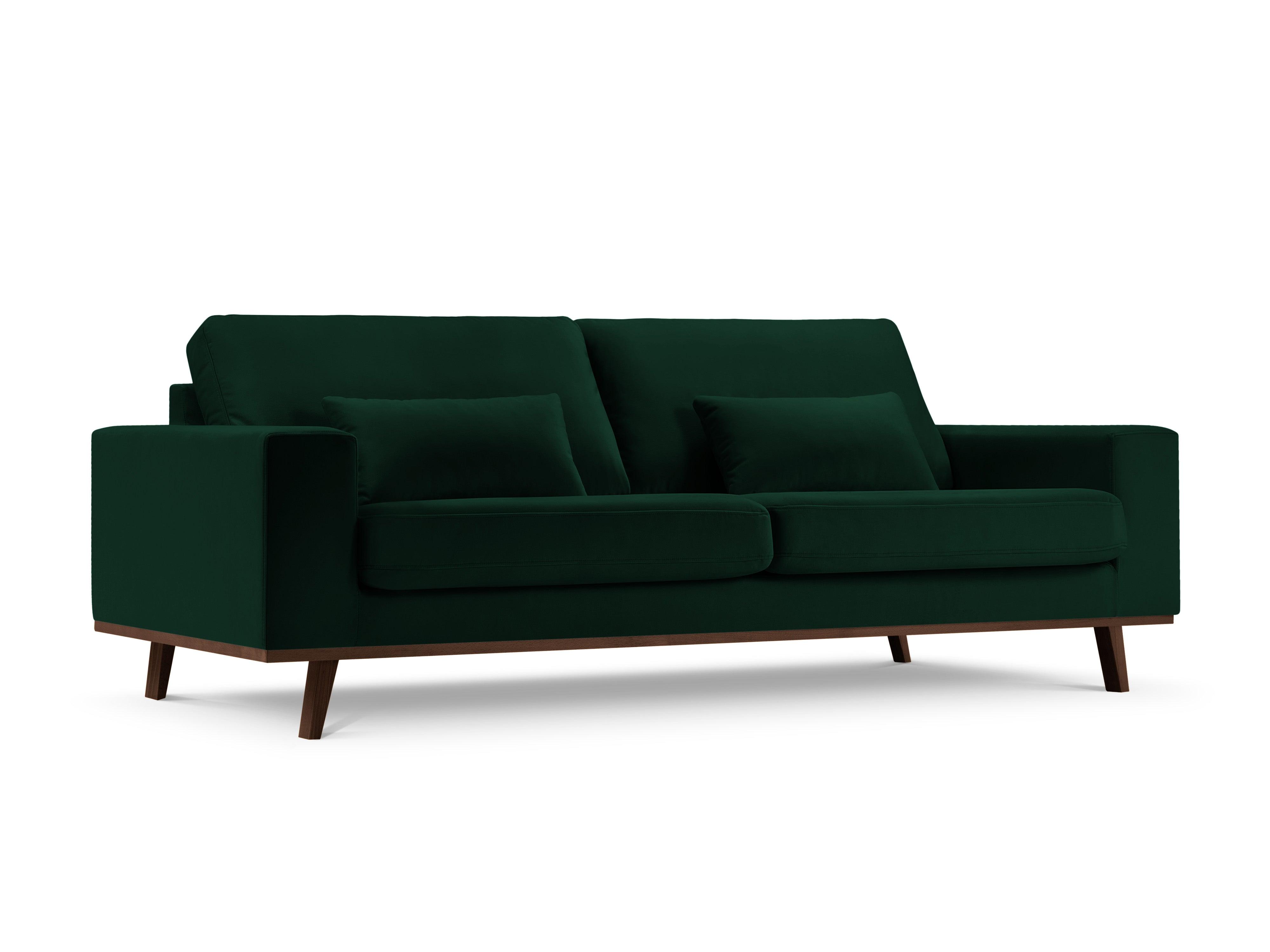 Sofa aksamitna 3-osobowa HEBE butelkowa zieleń Mazzini Sofas Eye on Design
