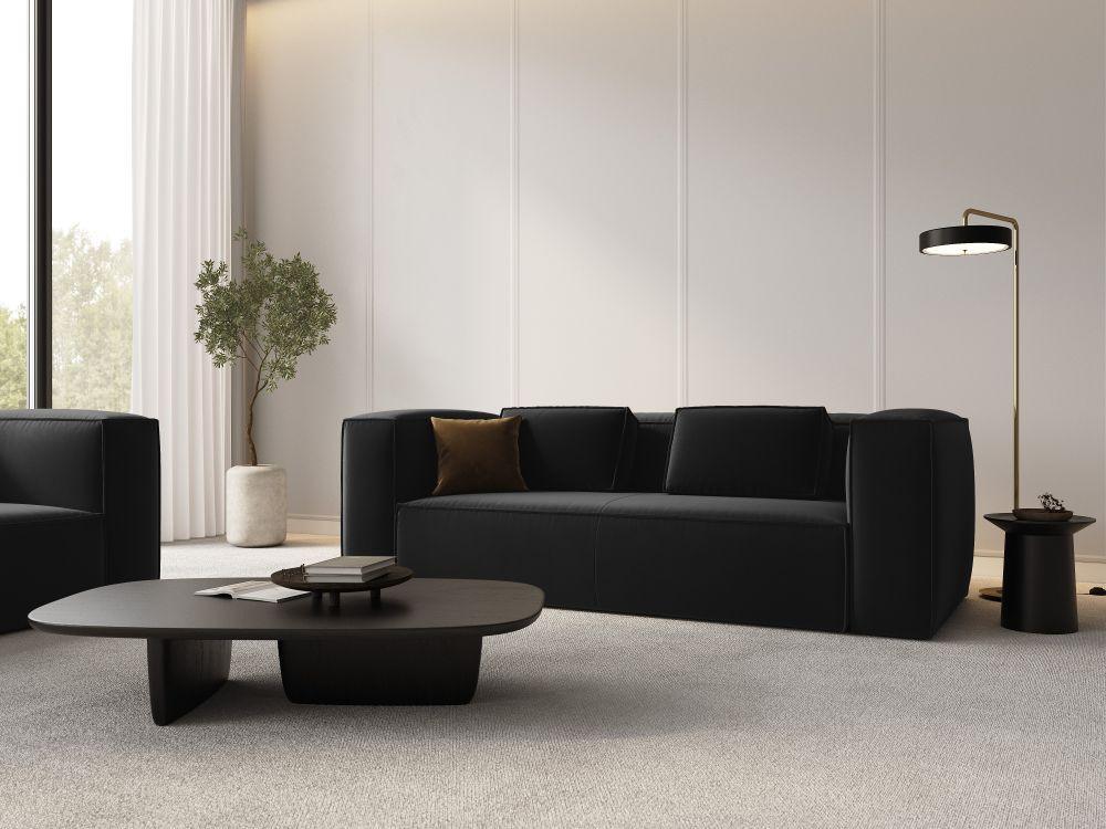 Sofa aksamitna 3-osobowa MACKAY czarny Cosmopolitan Design Eye on Design