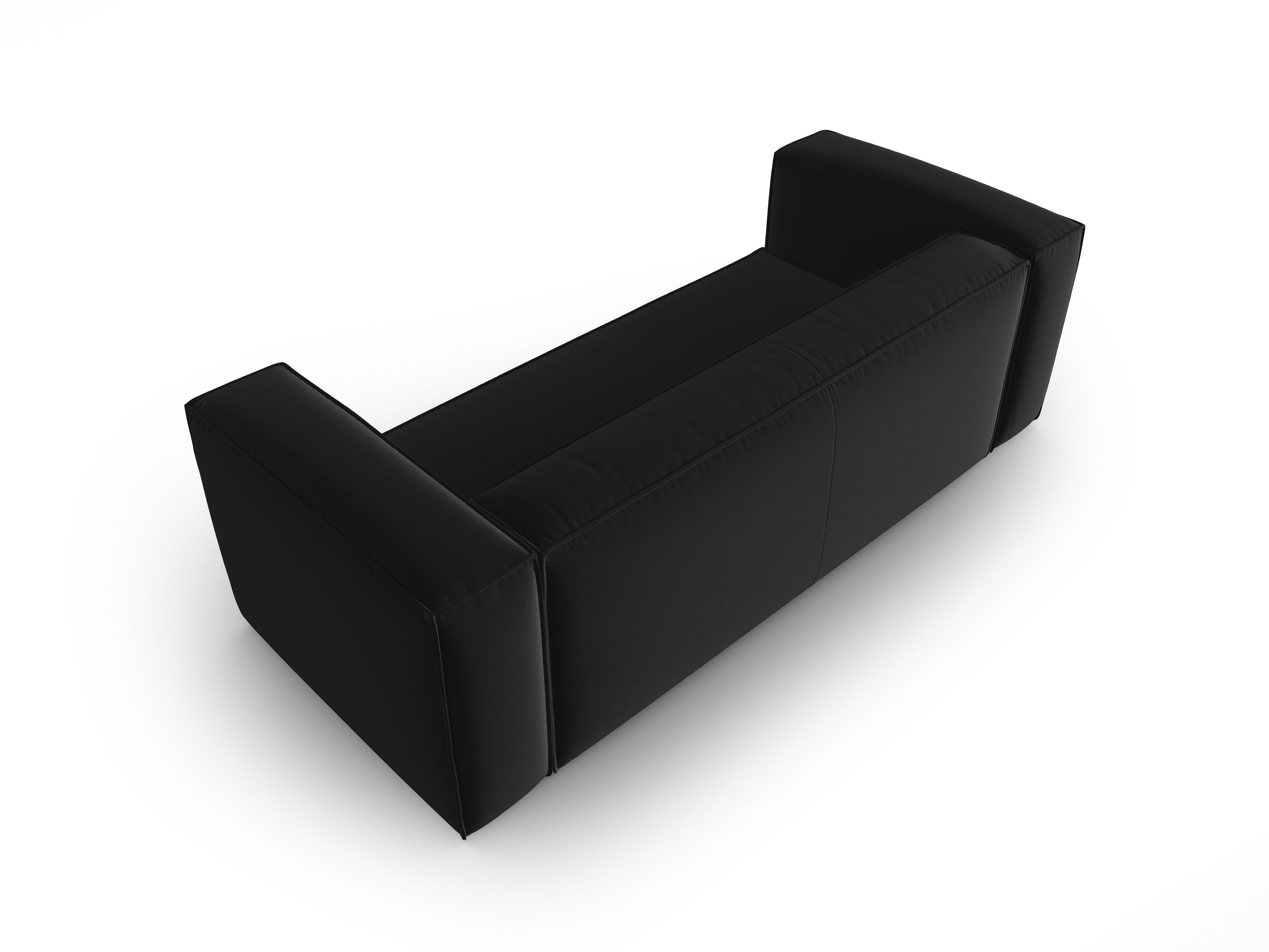 Sofa aksamitna 3-osobowa MACKAY czarny Cosmopolitan Design Eye on Design