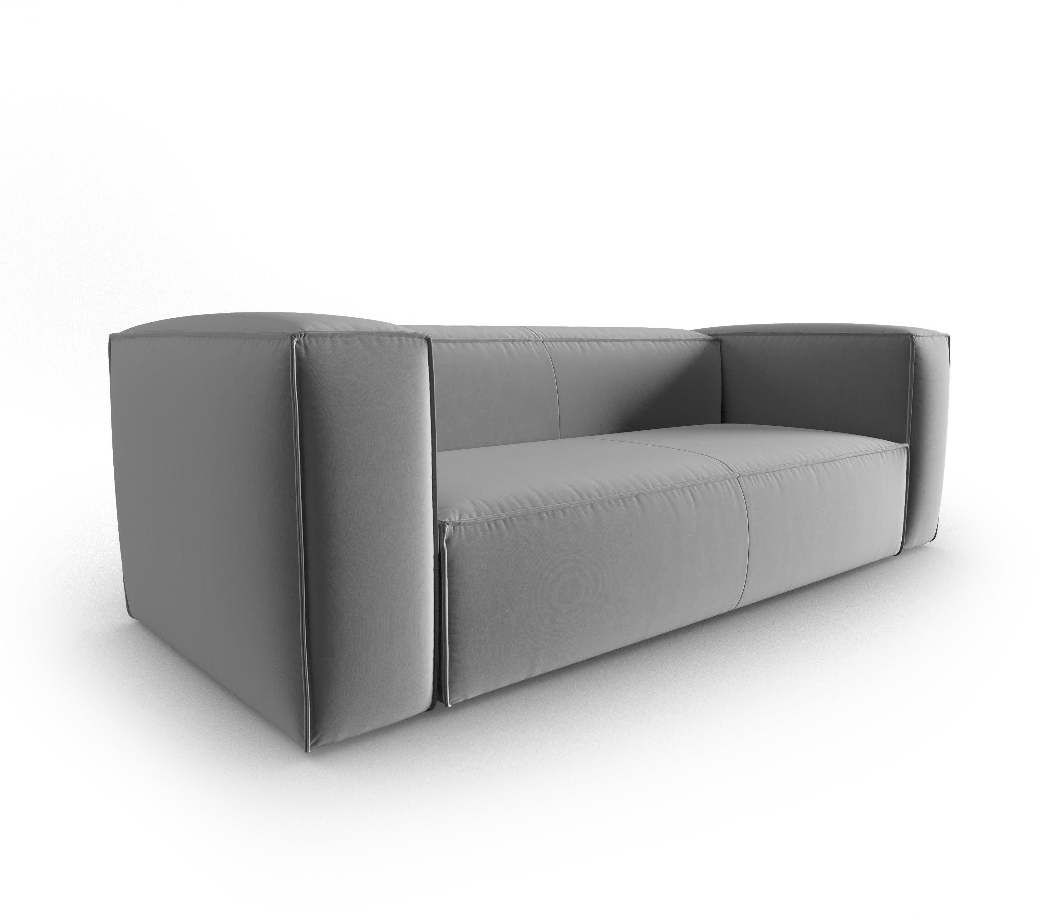 Sofa aksamitna 3-osobowa MACKAY jasnoszary Cosmopolitan Design Eye on Design