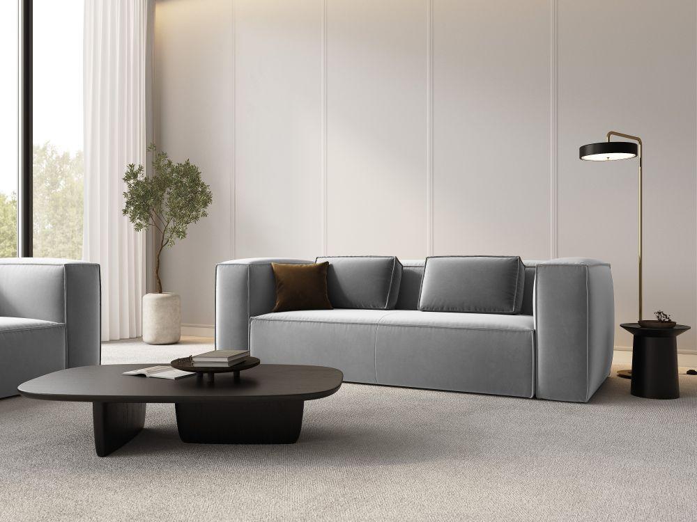 Sofa aksamitna 3-osobowa MACKAY jasnoszary Cosmopolitan Design Eye on Design