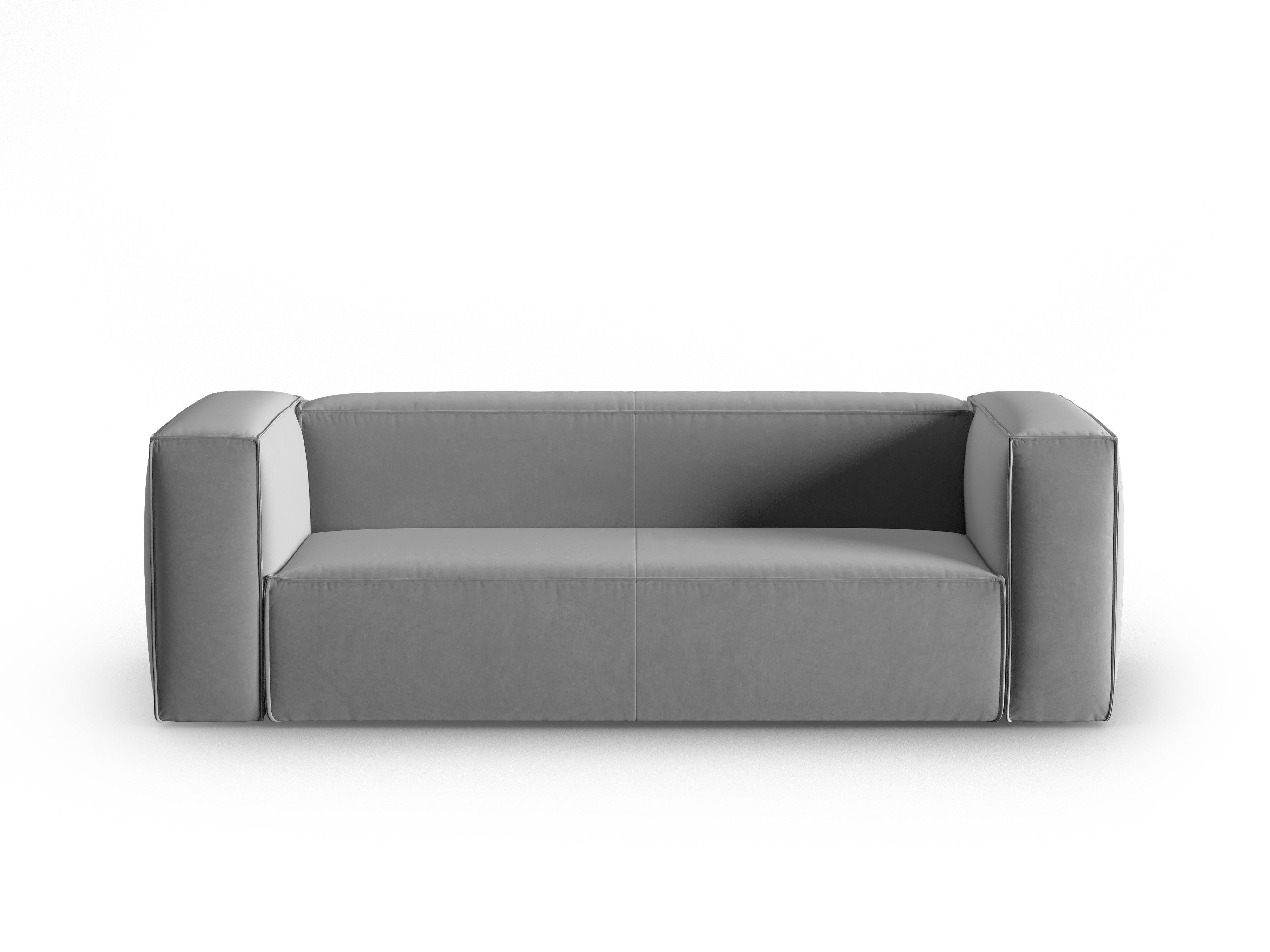 Sofa aksamitna 3-osobowa MACKAY jasnoszary Cosmopolitan Design Eye on Design
