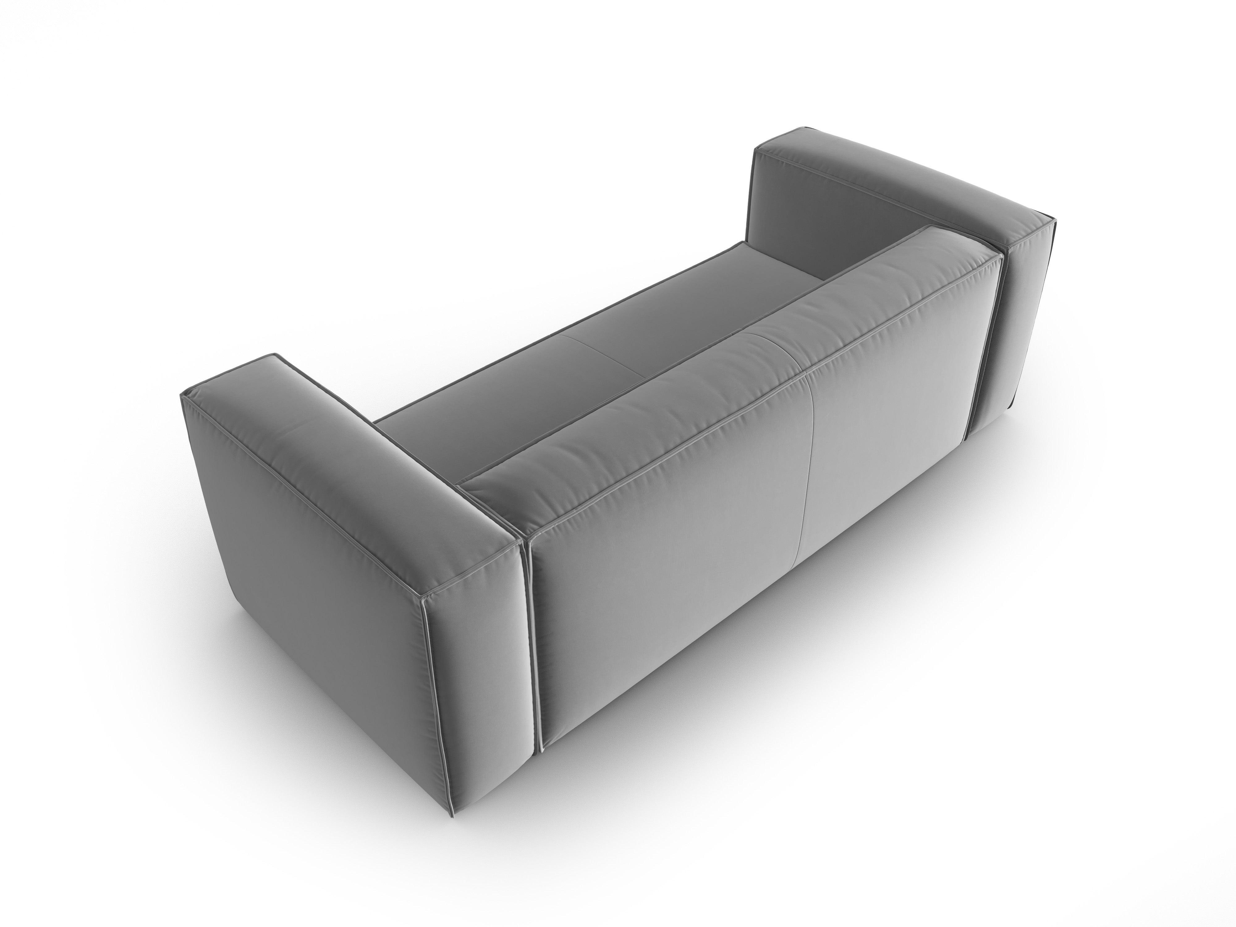 Sofa aksamitna 3-osobowa MACKAY jasnoszary Cosmopolitan Design Eye on Design