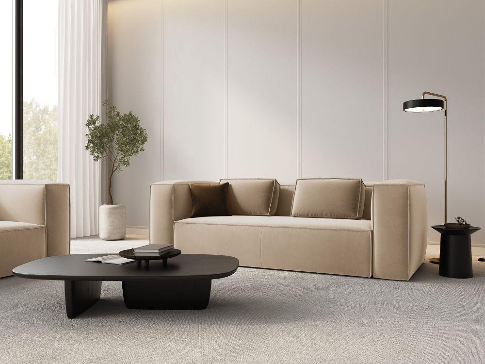 Sofa aksamitna 3-osobowa MACKAY piaskowy Cosmopolitan Design Eye on Design