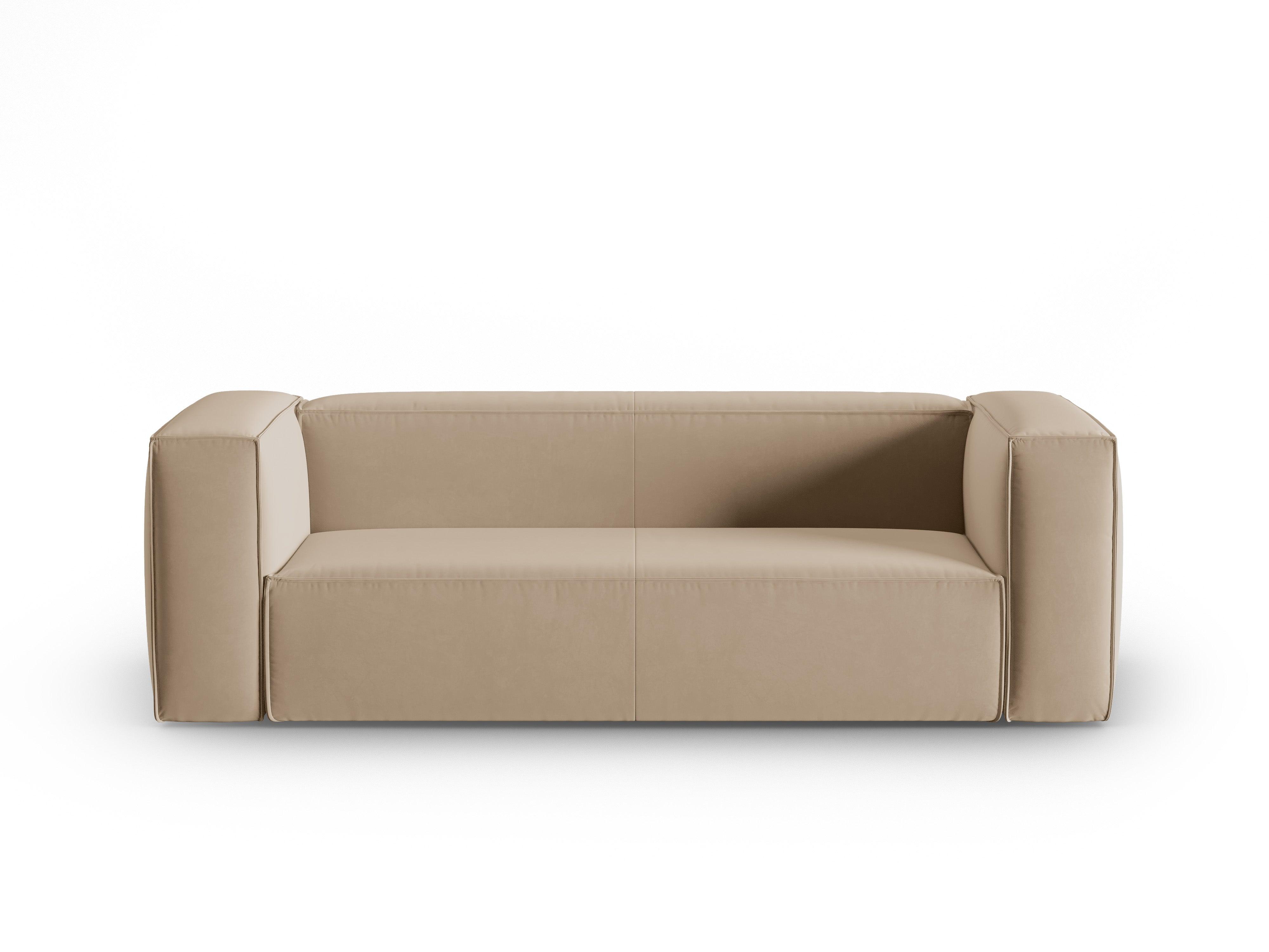 Sofa aksamitna 3-osobowa MACKAY piaskowy Cosmopolitan Design Eye on Design