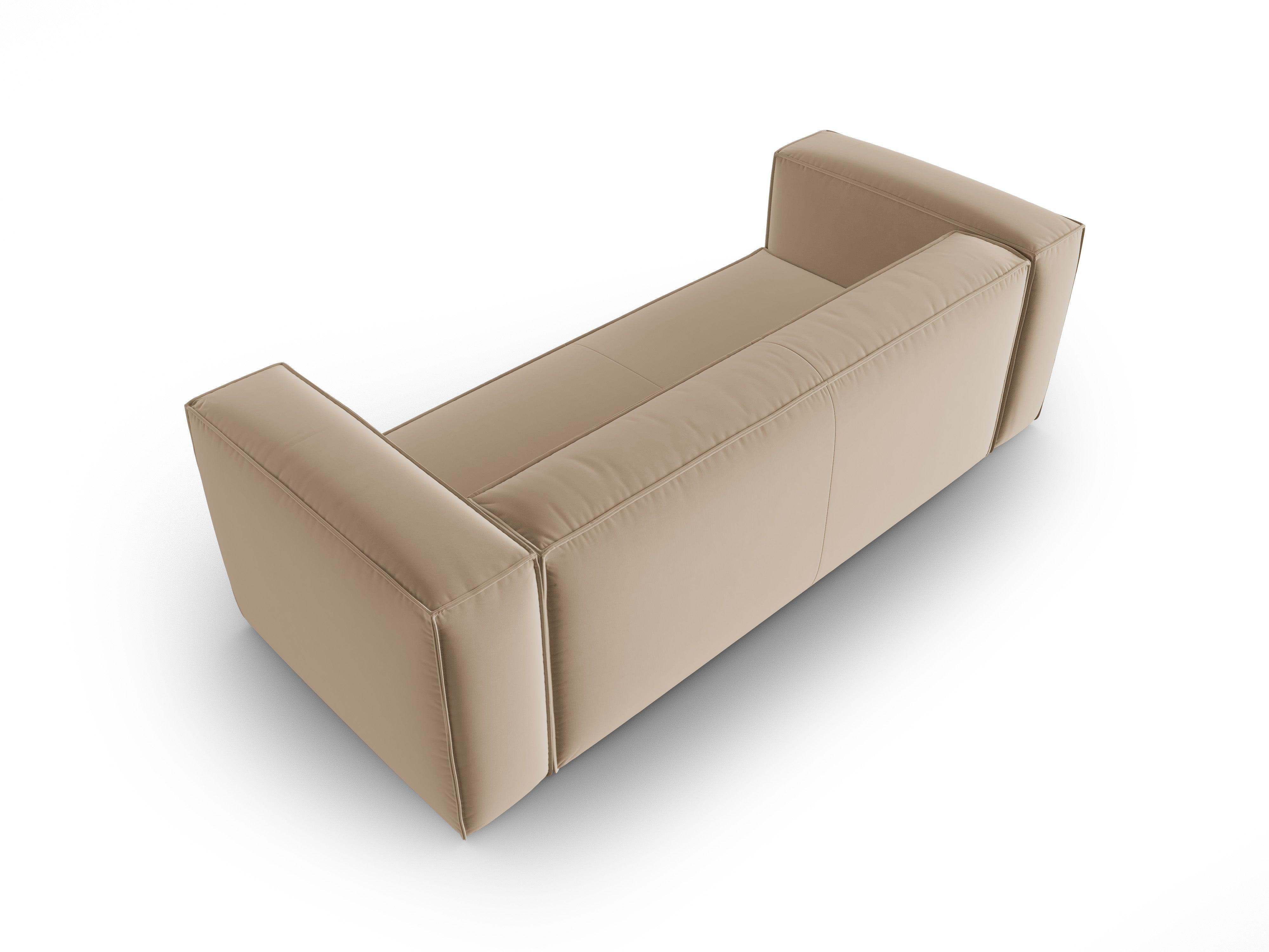 Sofa aksamitna 3-osobowa MACKAY piaskowy Cosmopolitan Design Eye on Design