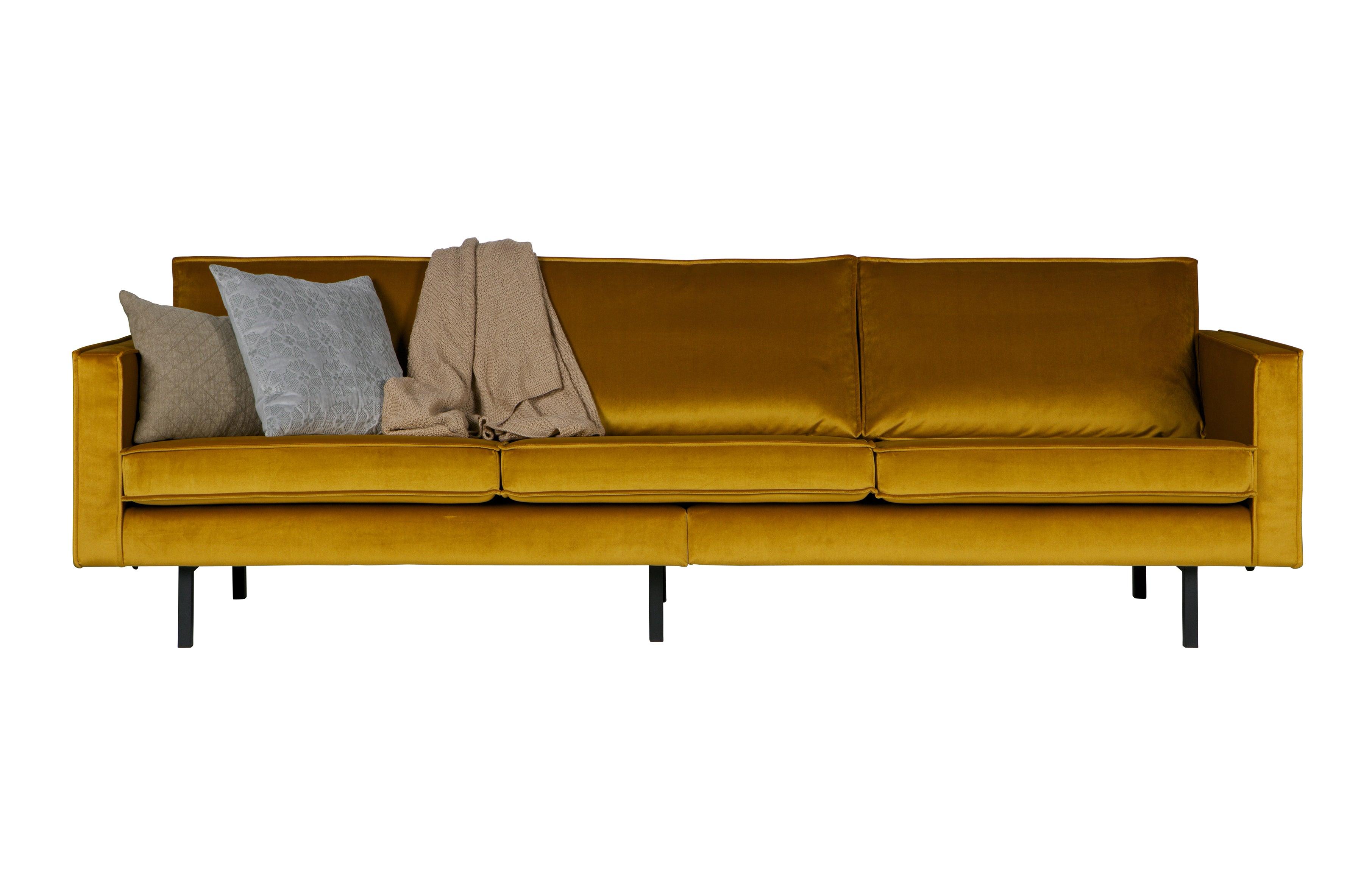 Sofa aksamitna 3-osobowa RODEO musztardowy Be Pure Eye on Design