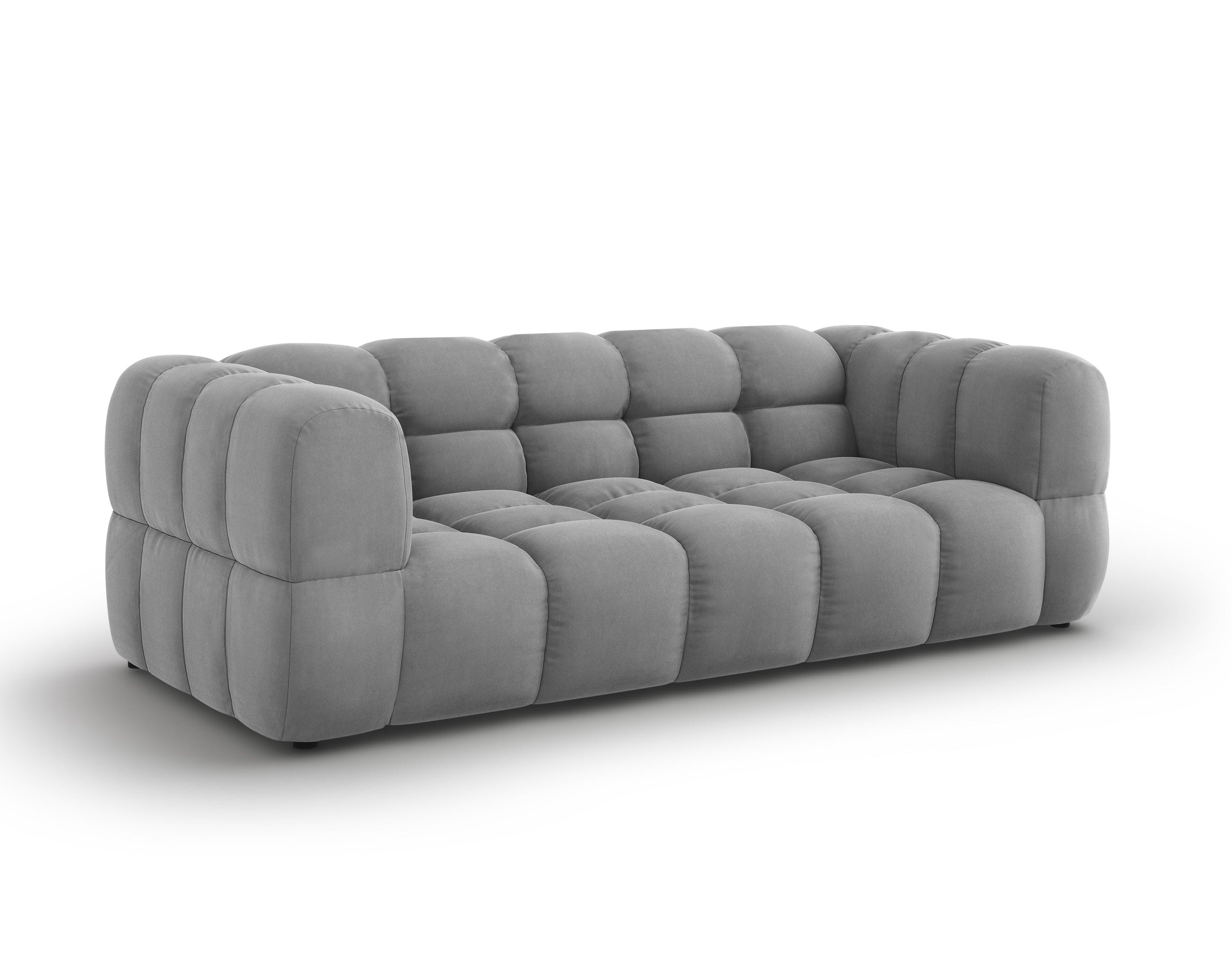 Sofa aksamitna 3-osobowa SKY jasnoszary Cosmopolitan Design Eye on Design