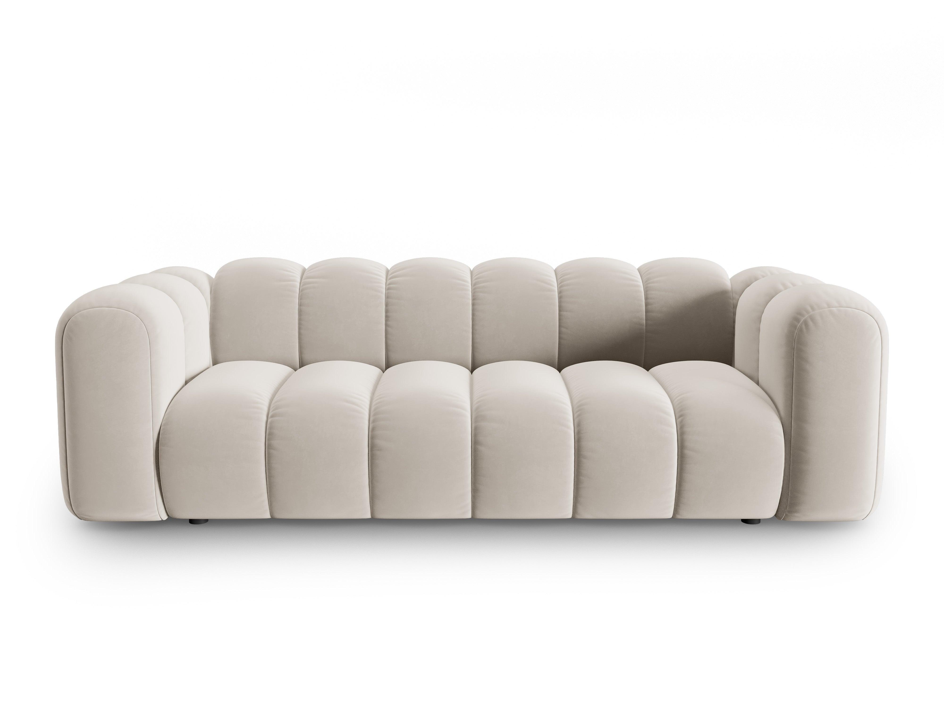 Sofa aksamitna 3-osobowa SKYLER beżowy Interieurs 86 Eye on Design