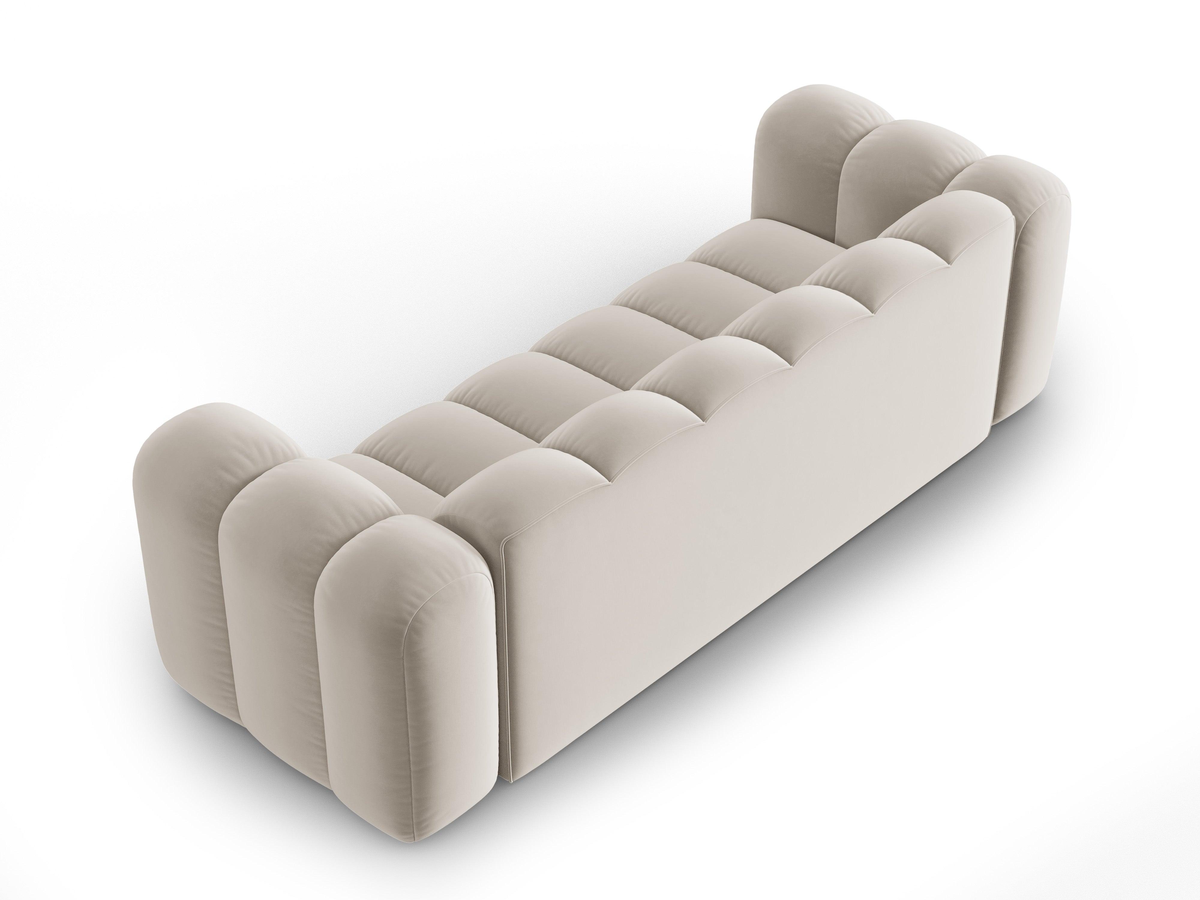 Sofa aksamitna 3-osobowa SKYLER beżowy Interieurs 86 Eye on Design
