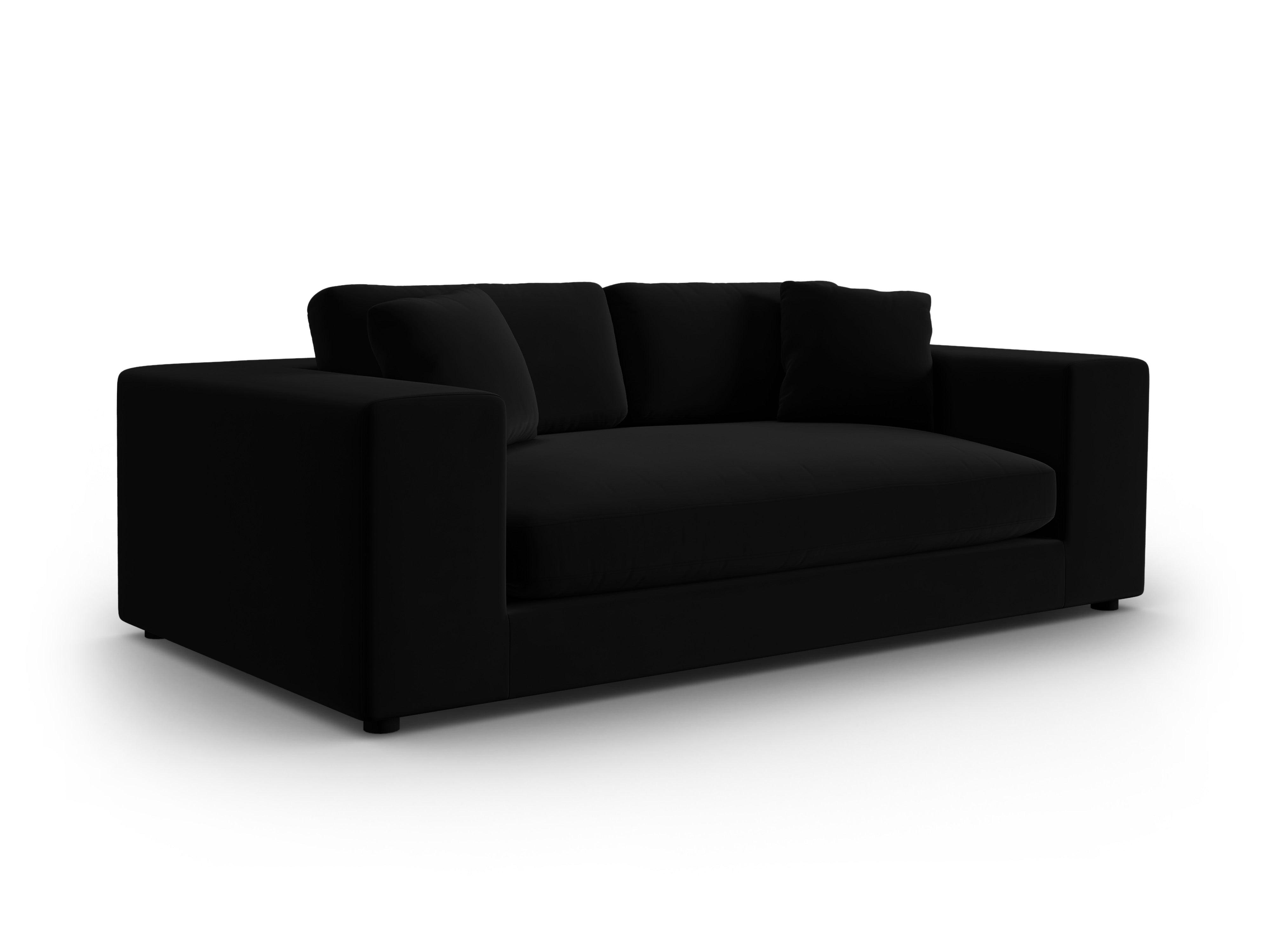 Sofa aksamitna 3-osobowa TENDANCE czarny CXL by Christian Lacroix Eye on Design