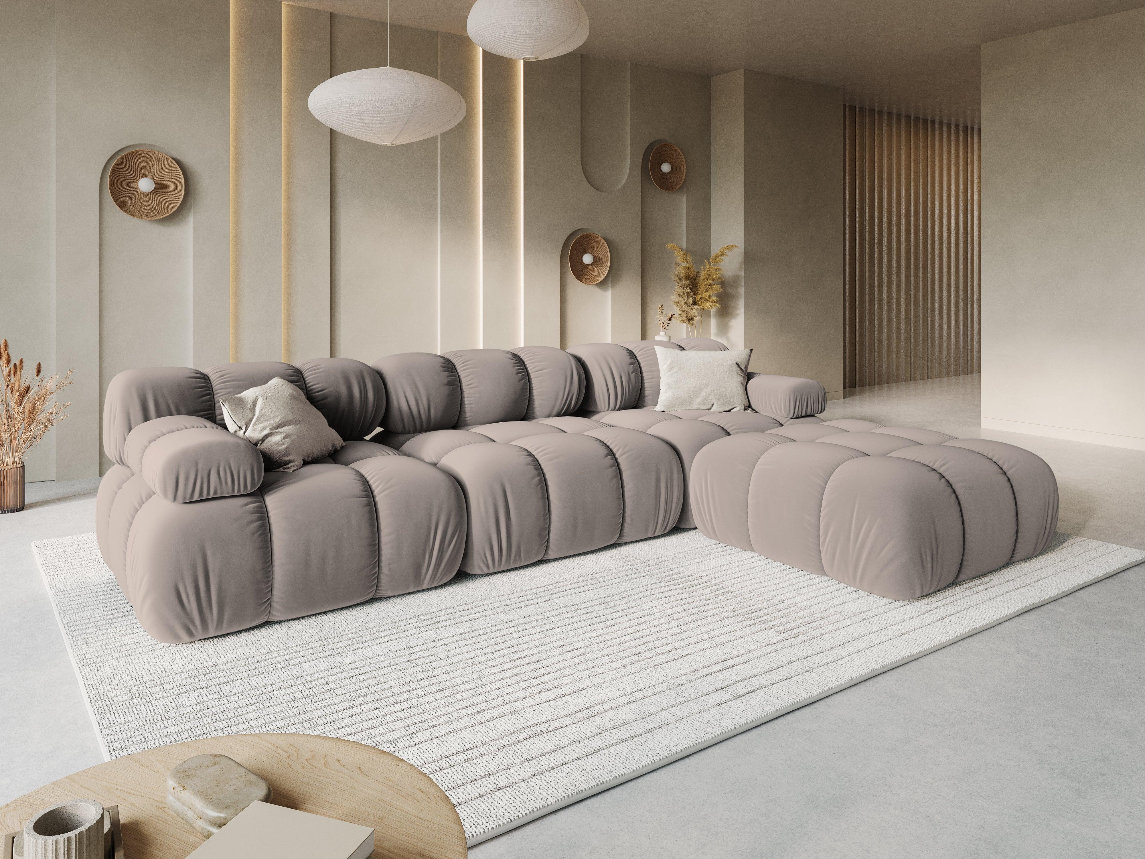 Sofa aksamitna 3-osobowa TROPEA cappuccino Milo Casa Eye on Design