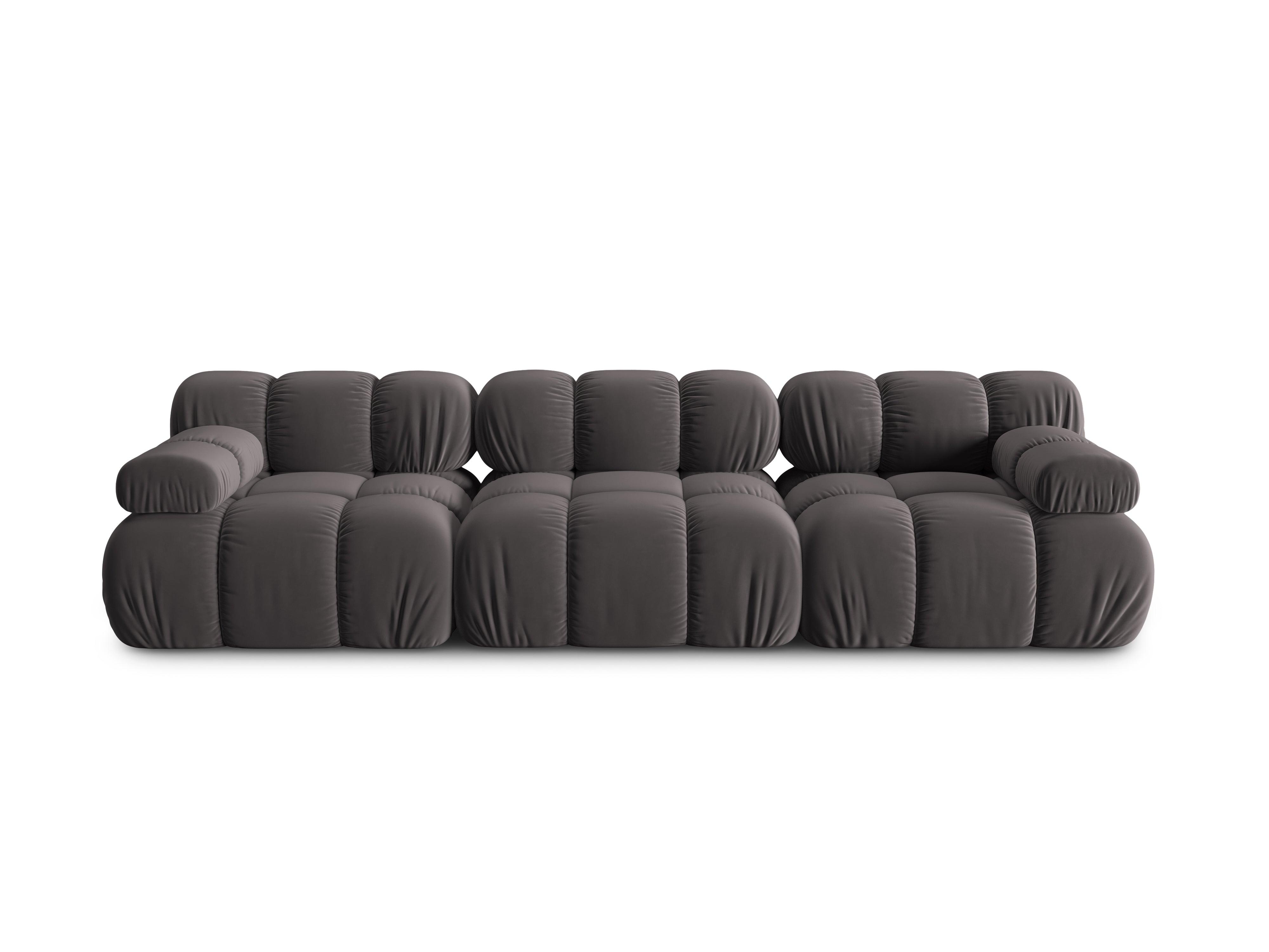 Sofa aksamitna 3-osobowa TROPEA ciemnoszary Milo Casa Eye on Design