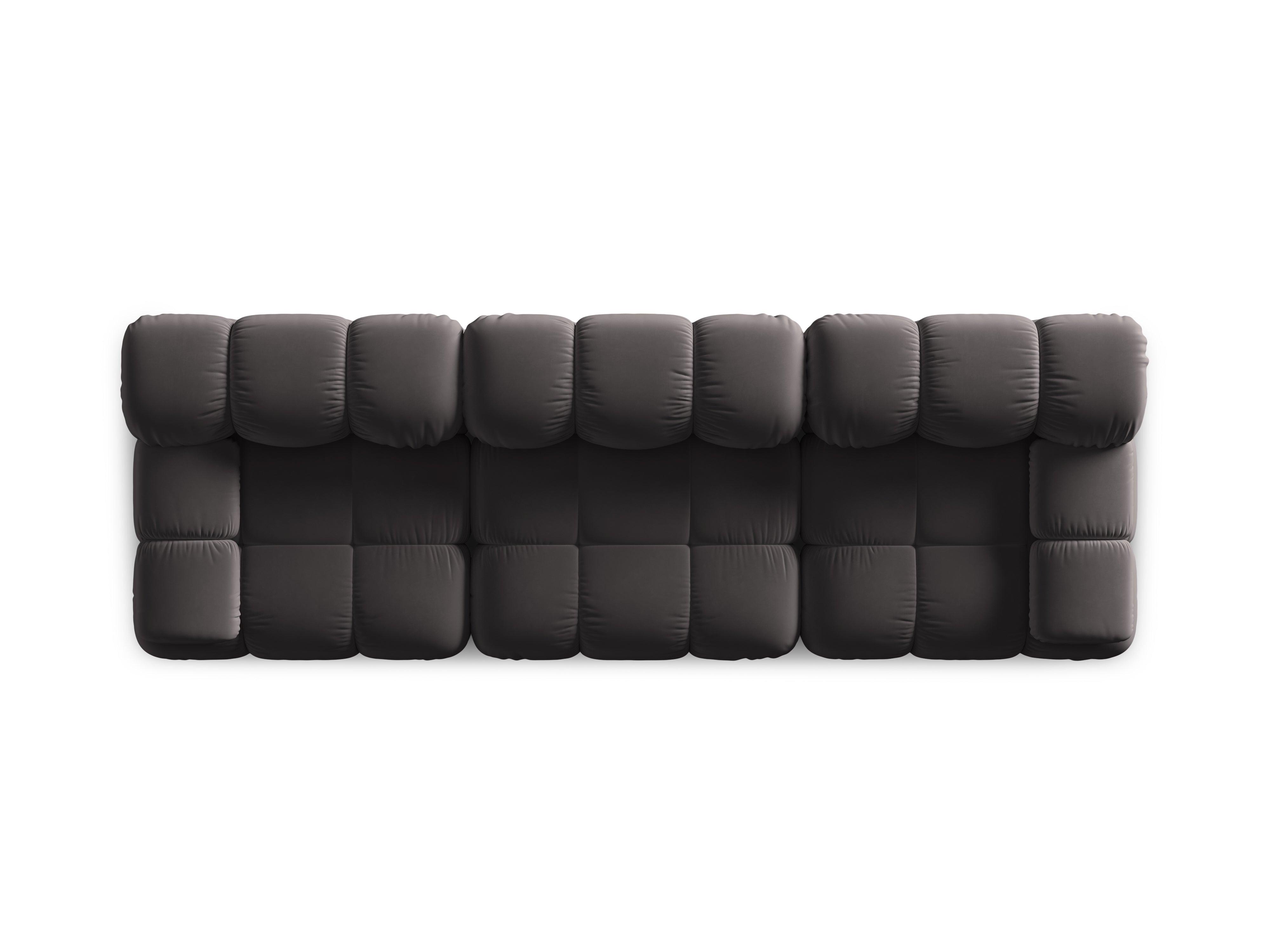 Sofa aksamitna 3-osobowa TROPEA ciemnoszary Milo Casa Eye on Design