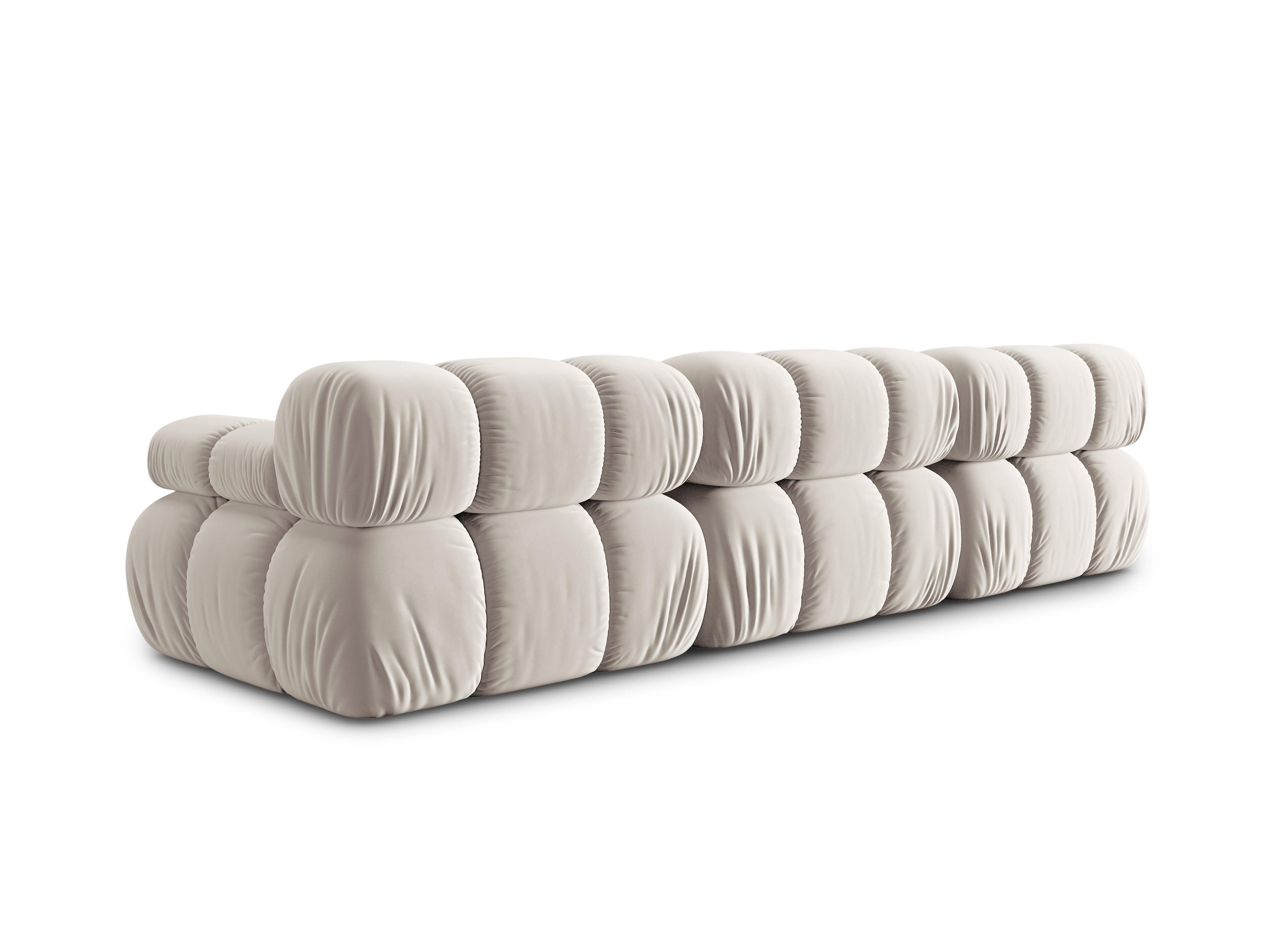 Sofa aksamitna 3-osobowa TROPEA jasnobeżowy Milo Casa Eye on Design