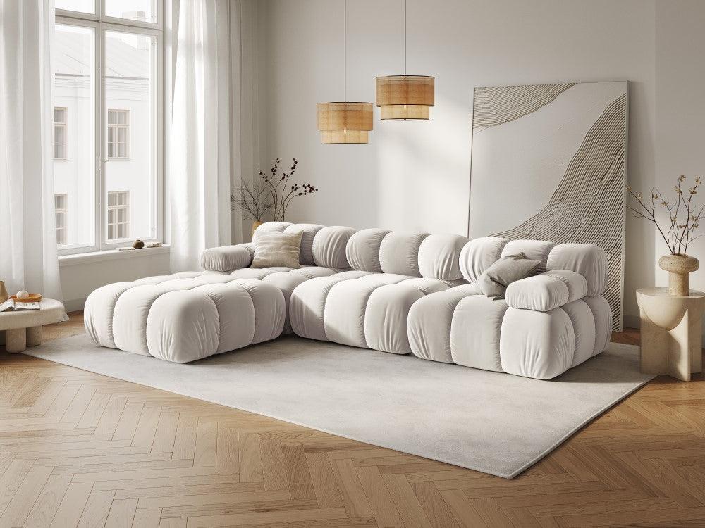 Sofa aksamitna 3-osobowa TROPEA jasnobeżowy Milo Casa Eye on Design