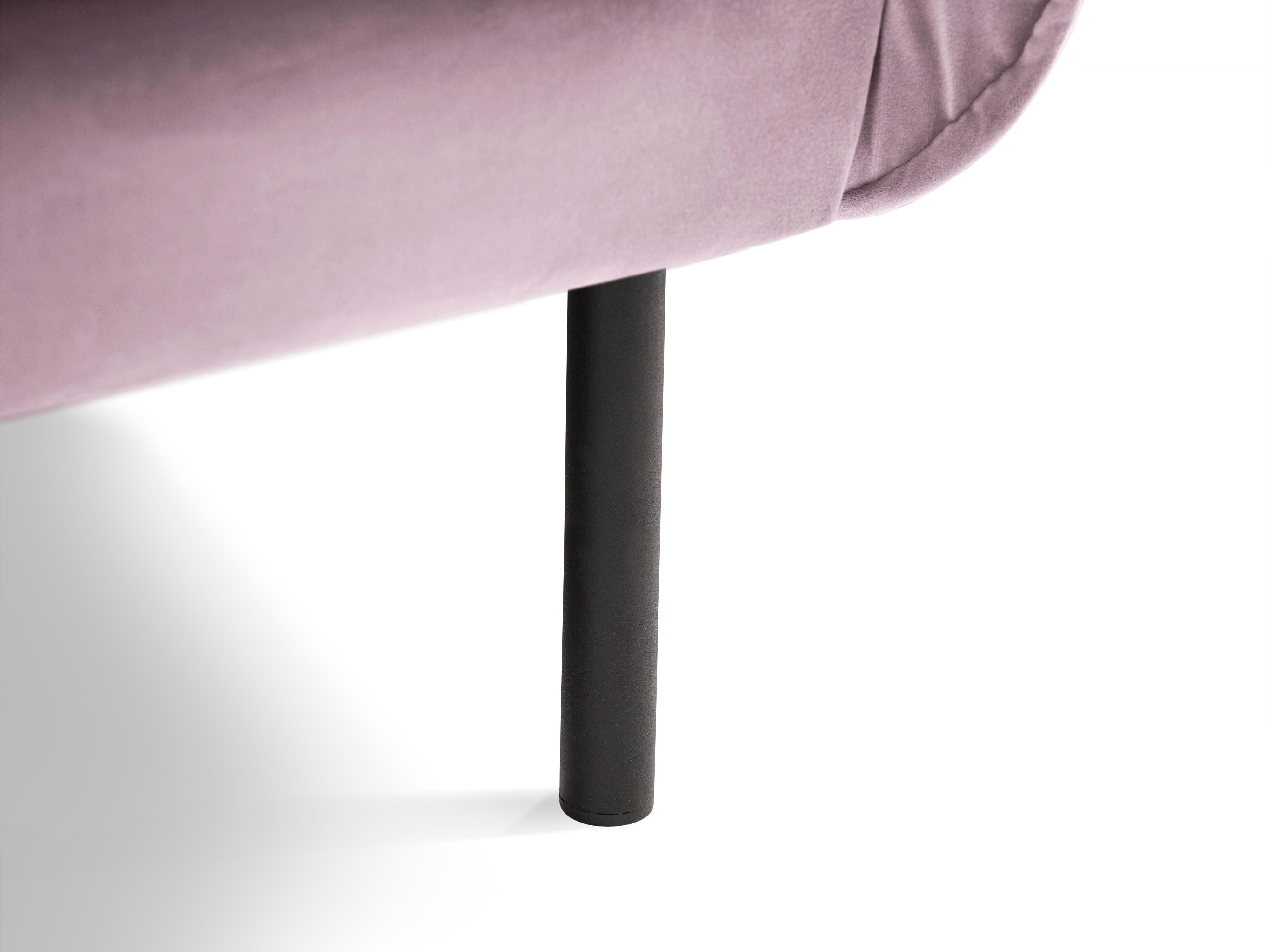 Sofa aksamitna 3-osobowa VIENNA pudrowy róż z czarną podstawą Cosmopolitan Design Eye on Design