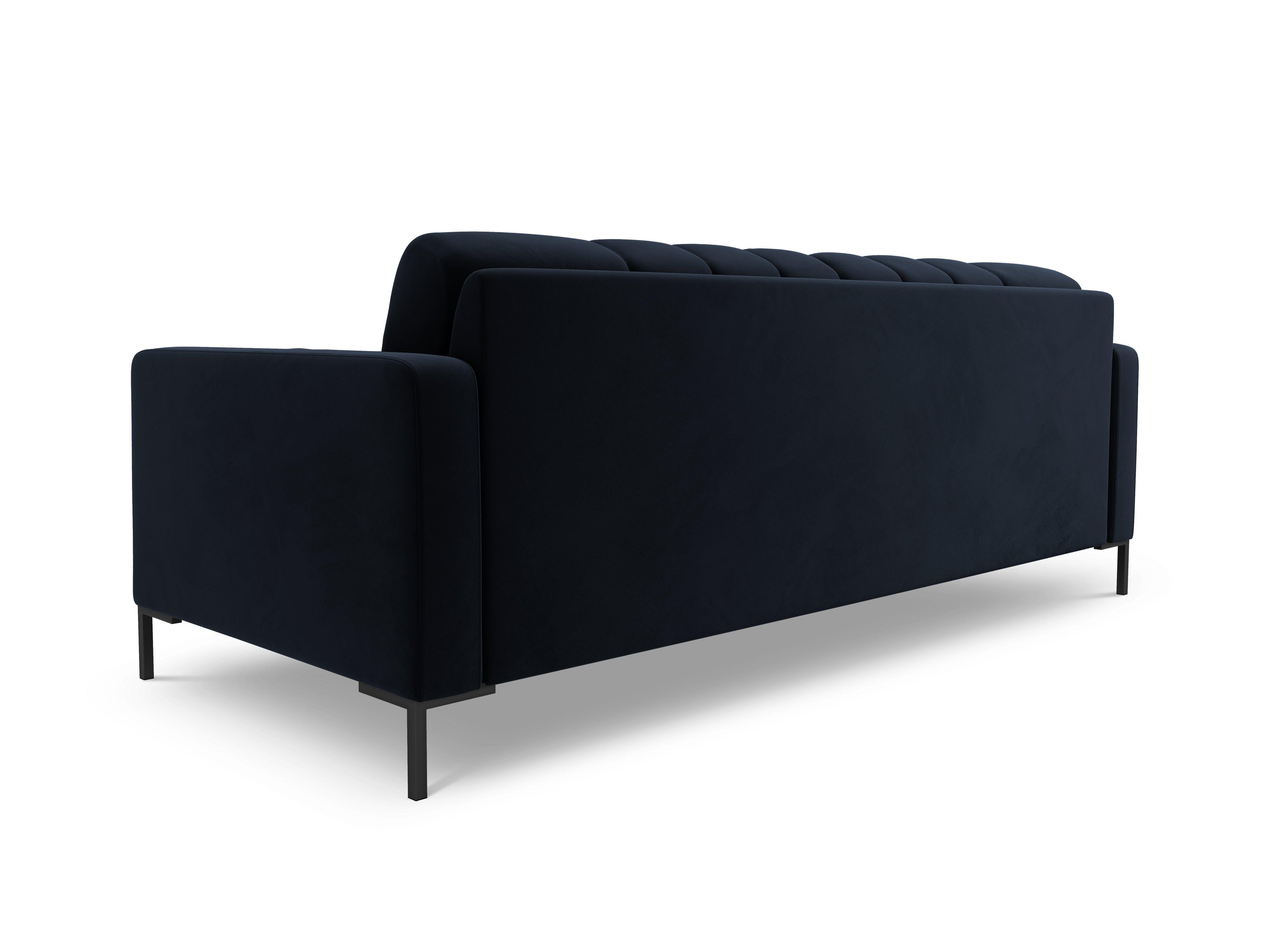 Sofa aksamitna 4-osobowa BALI ciemnoniebieski z czarną podstawą Cosmopolitan Design Eye on Design