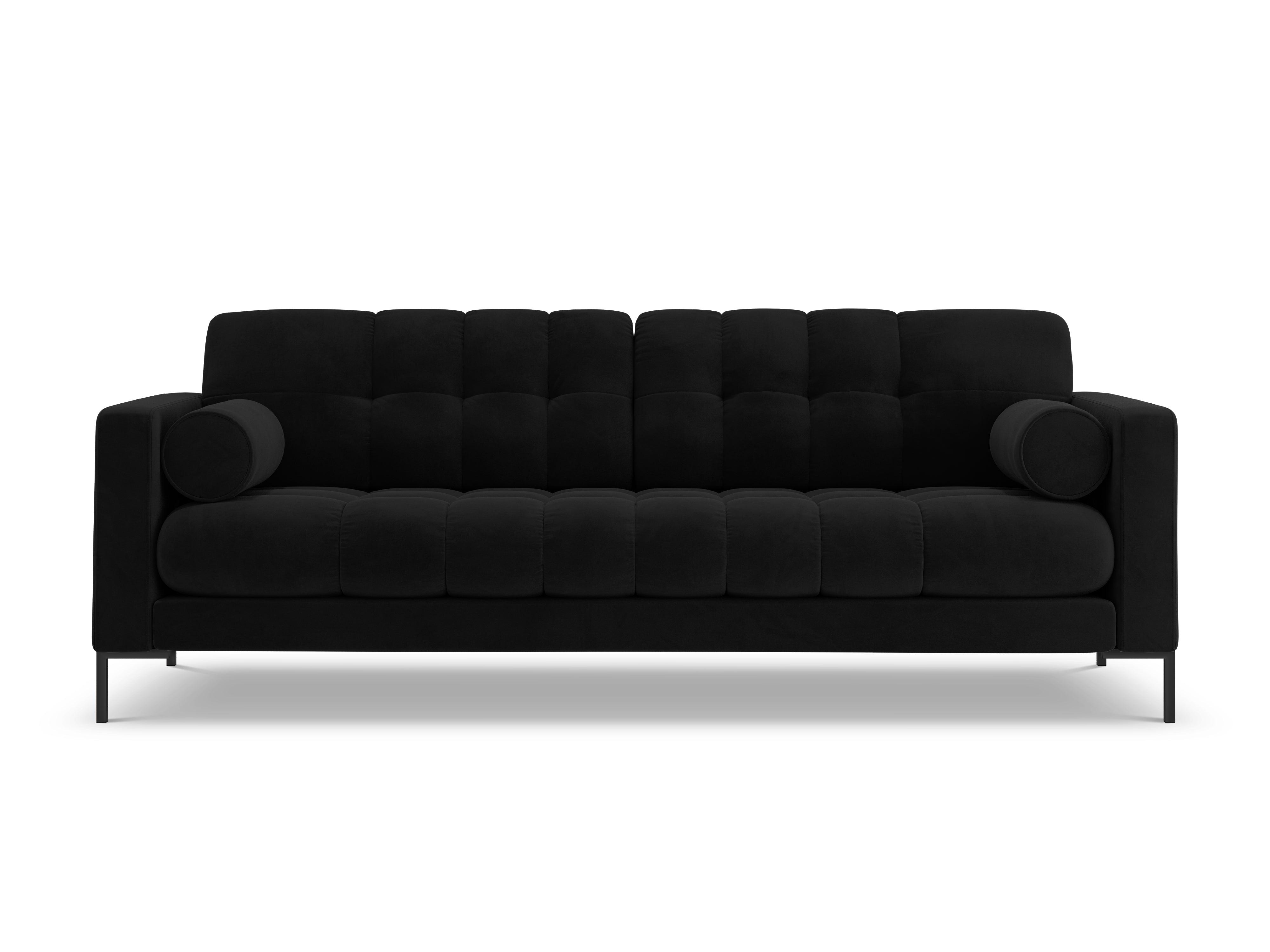 Sofa aksamitna 4-osobowa BALI czarny z czarną podstawą Cosmopolitan Design Eye on Design