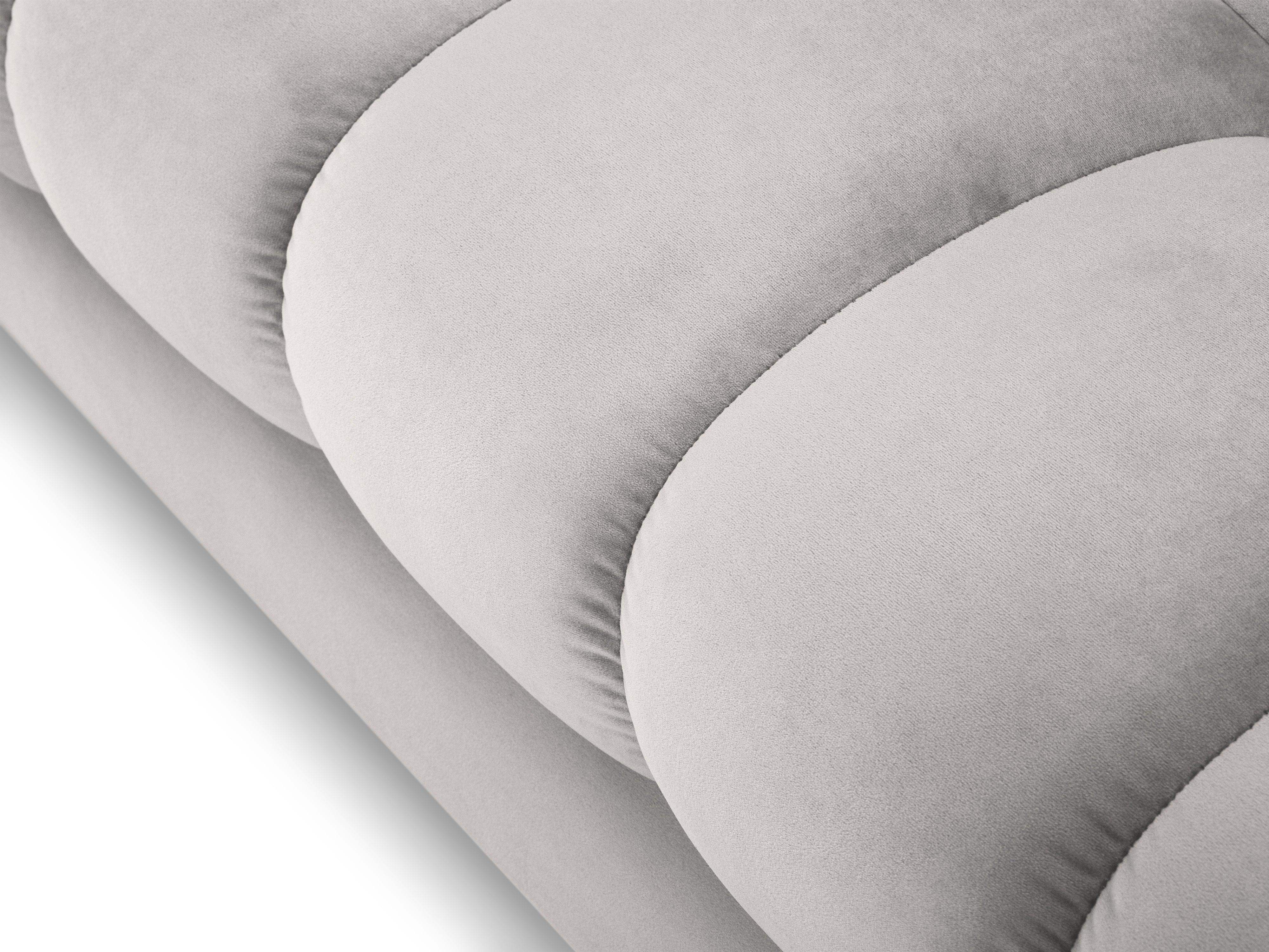 Sofa aksamitna 4-osobowa BALI srebrny ze złotą podstawą Cosmopolitan Design Eye on Design