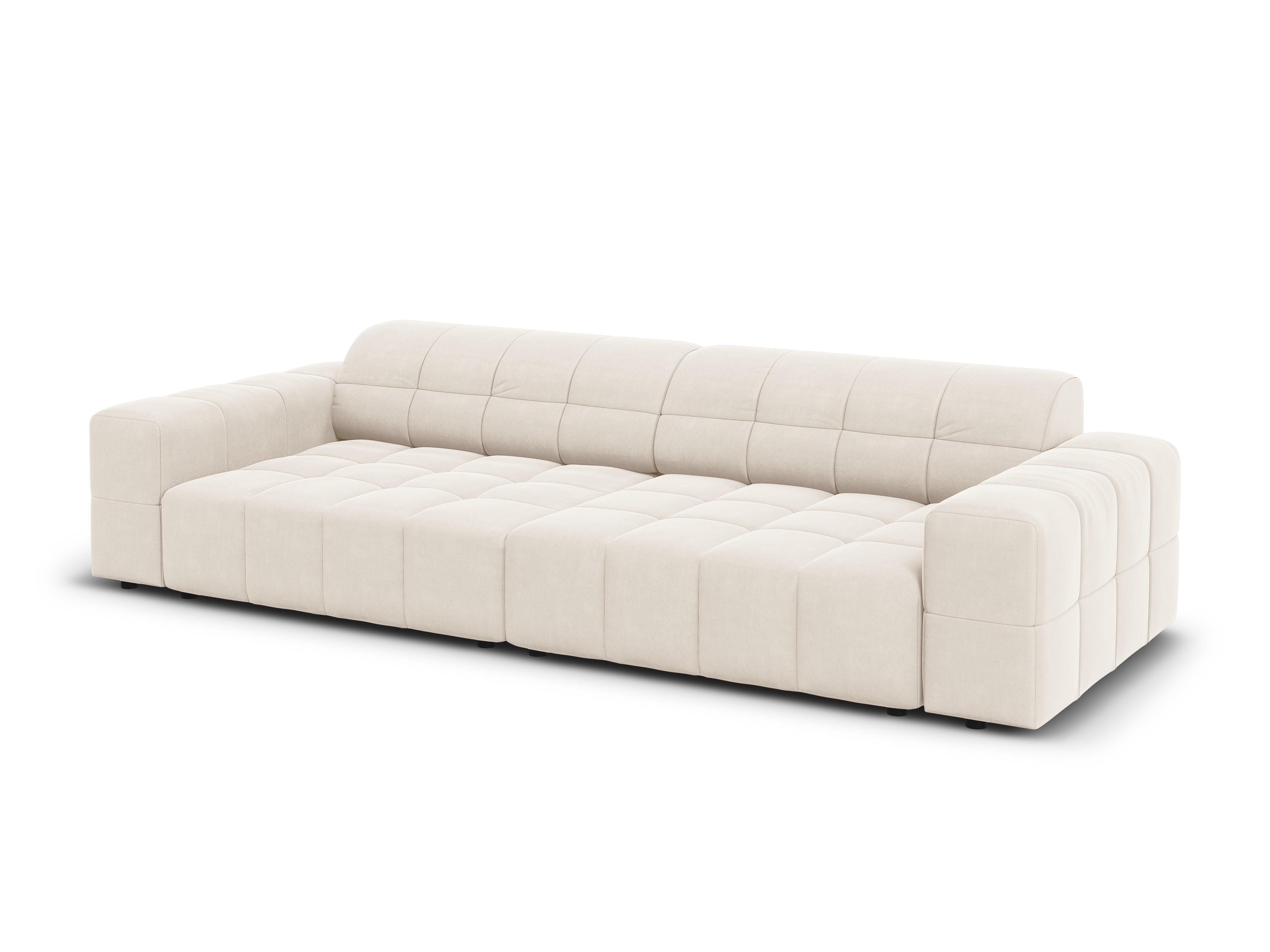 Sofa aksamitna 4-osobowa CHICAGO jasnobeżowy Cosmopolitan Design Eye on Design