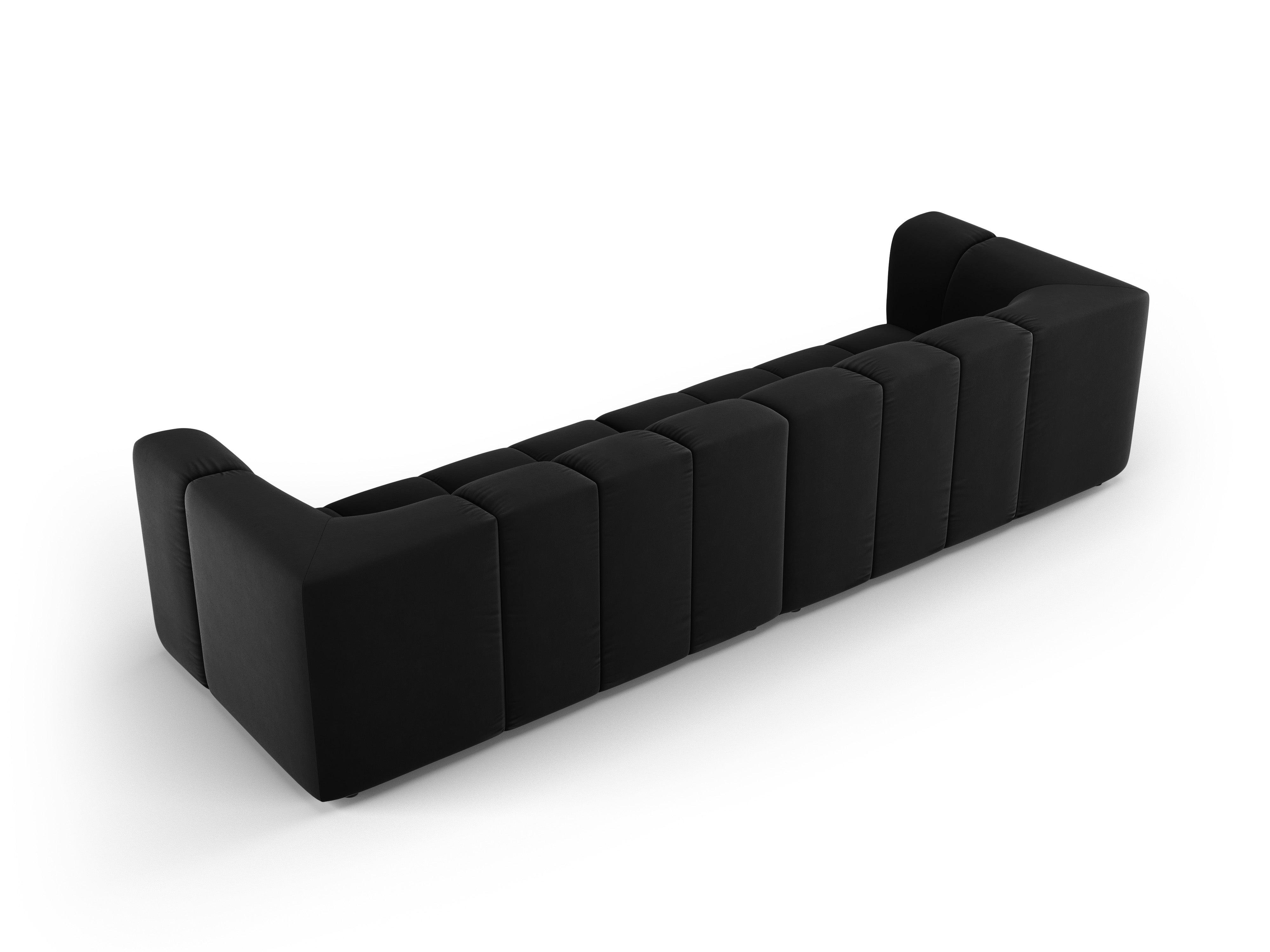Sofa aksamitna 4-osobowa FRANCESCA czarny Milo Casa Eye on Design