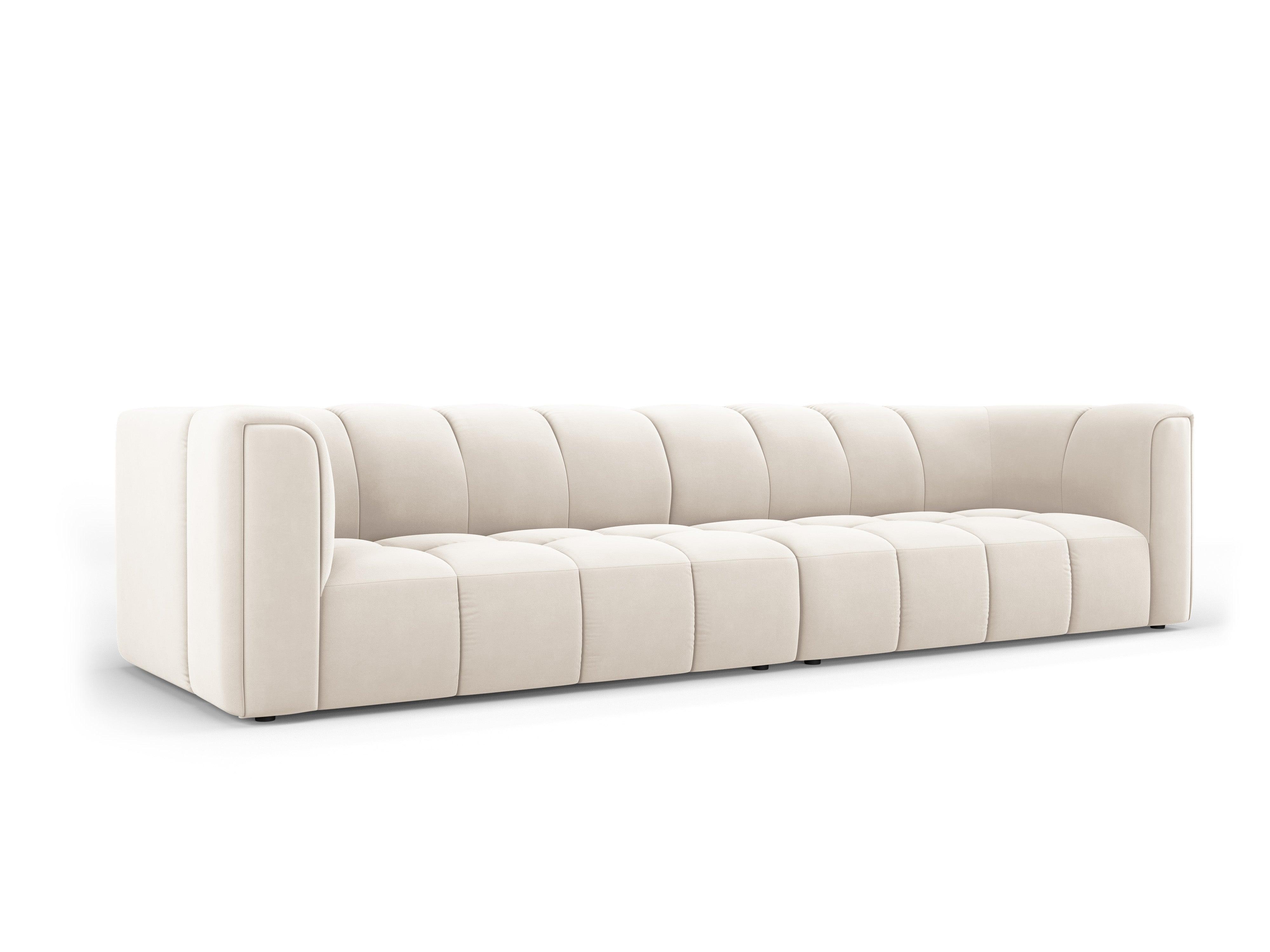 Sofa aksamitna 4-osobowa FRANCESCA jasnobeżowy Milo Casa Eye on Design