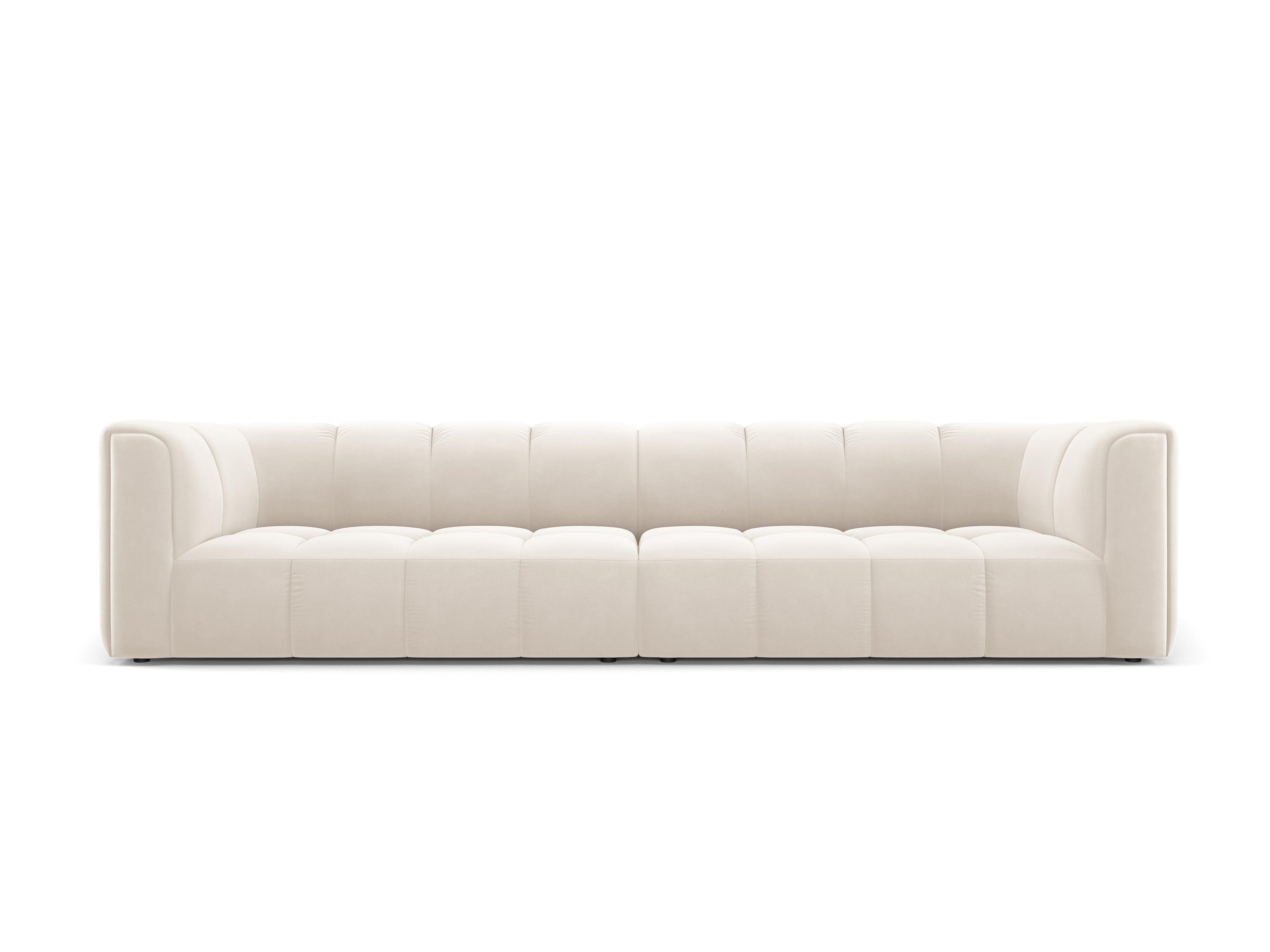 Sofa aksamitna 4-osobowa FRANCESCA jasnobeżowy Milo Casa Eye on Design
