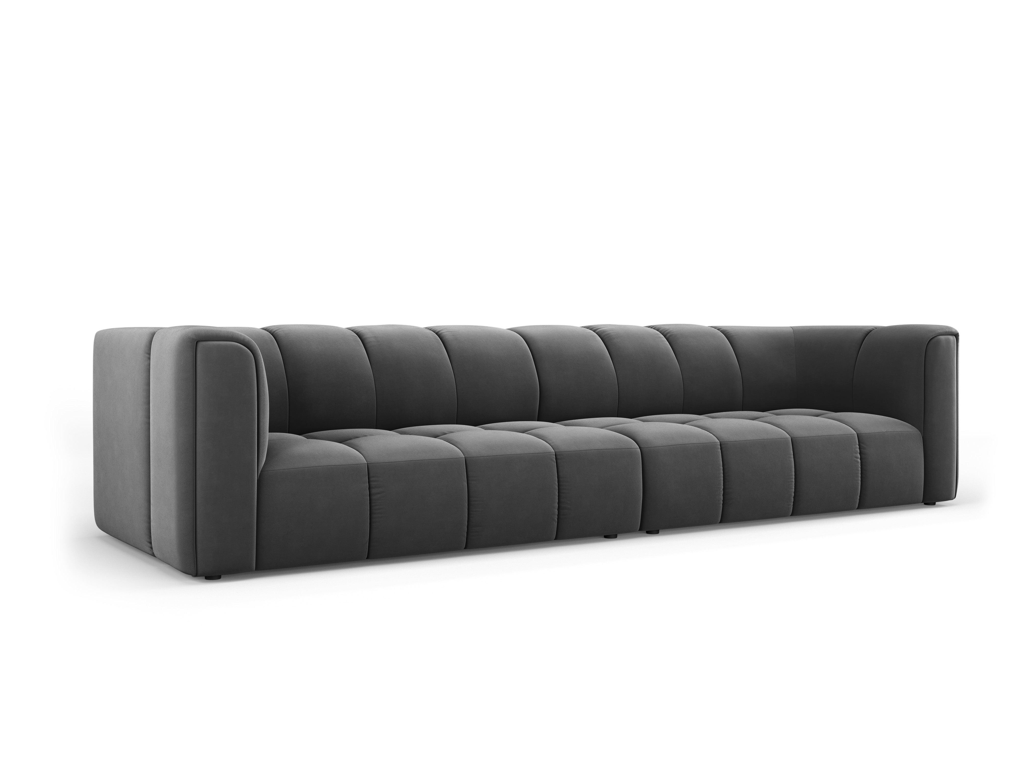 Sofa aksamitna 4-osobowa FRANCESCA szary Milo Casa Eye on Design